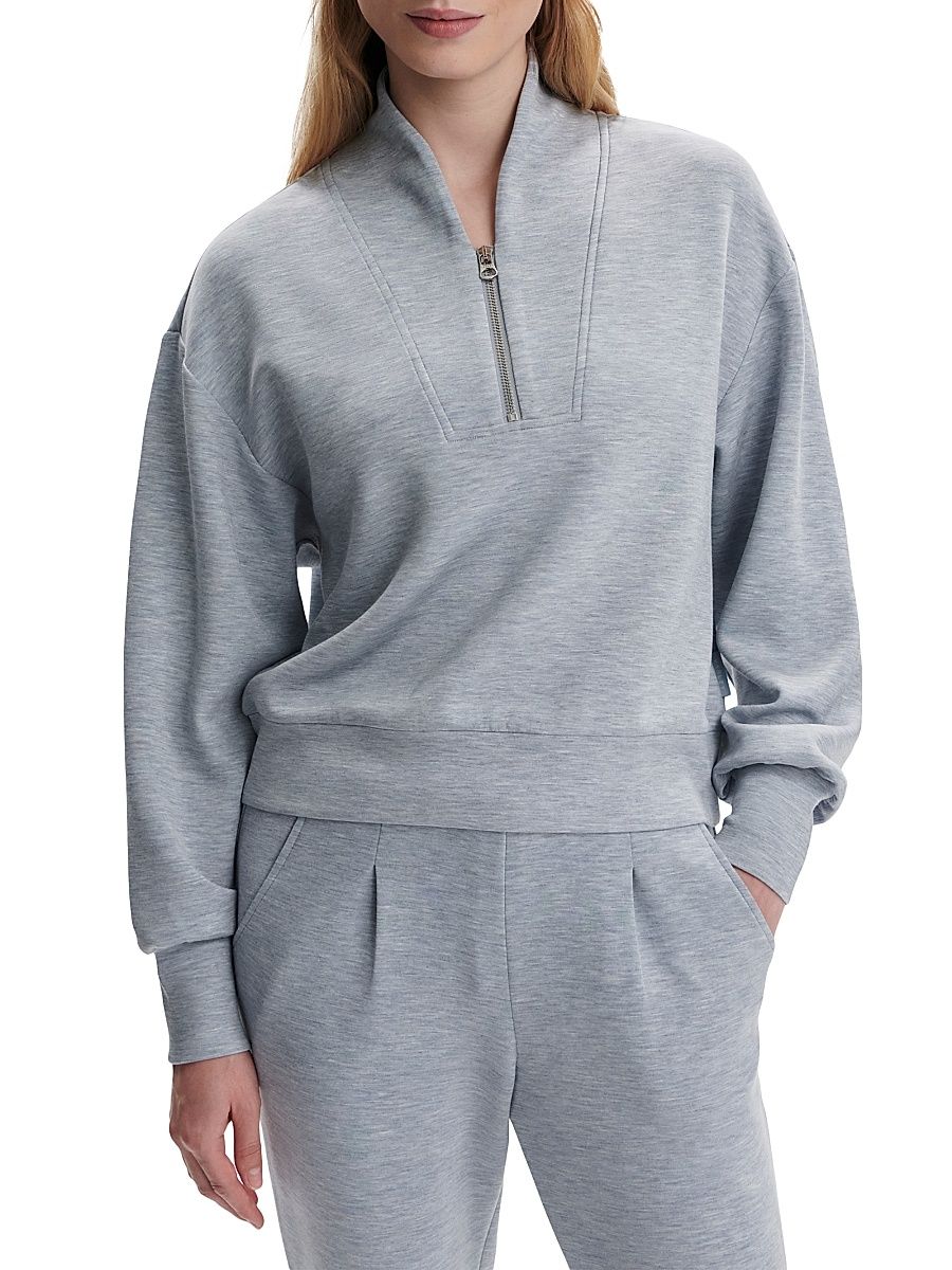 Women's Davidson Quarter-Zip Sweatshirt - Mid Blue Marl - Size Large