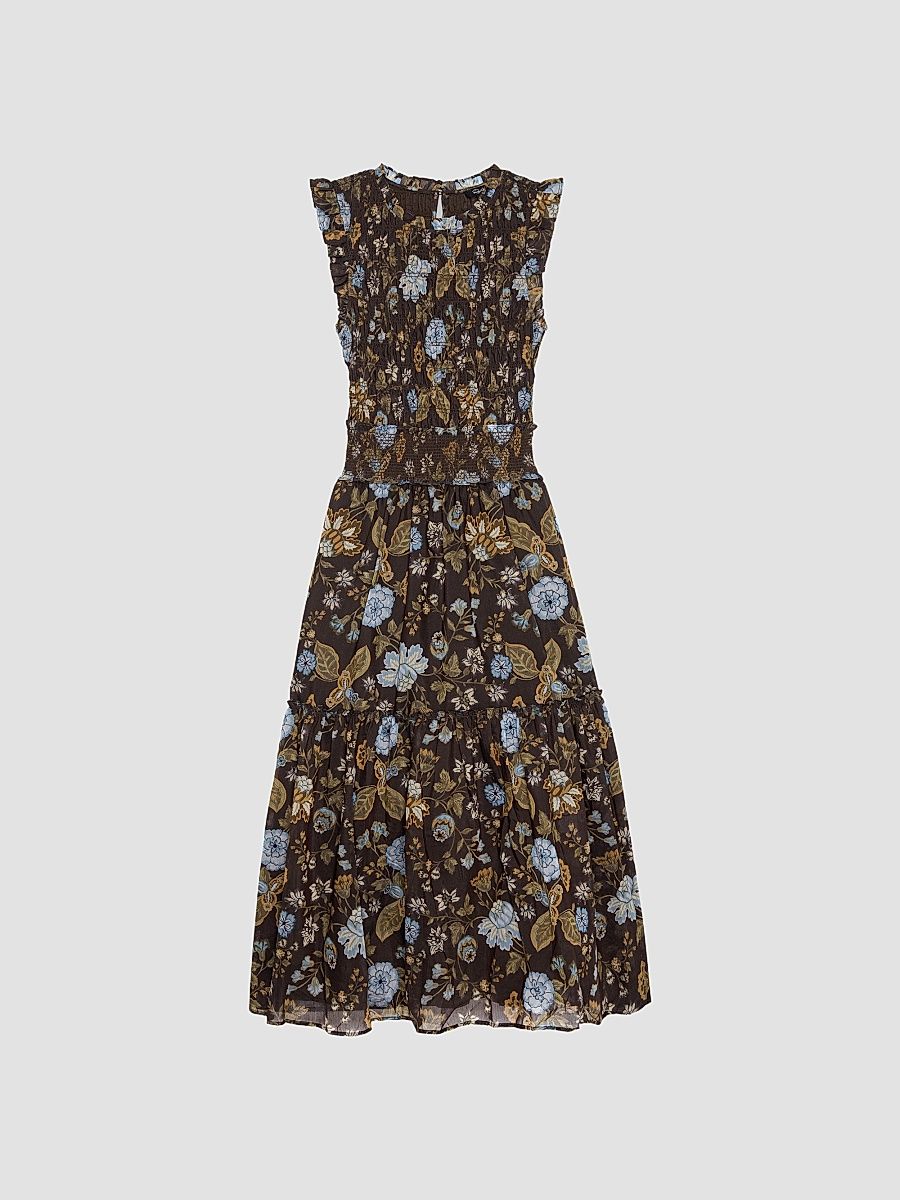 Rails Women's Vivier Floral Smocked Midi Dress - Willow - Size XS