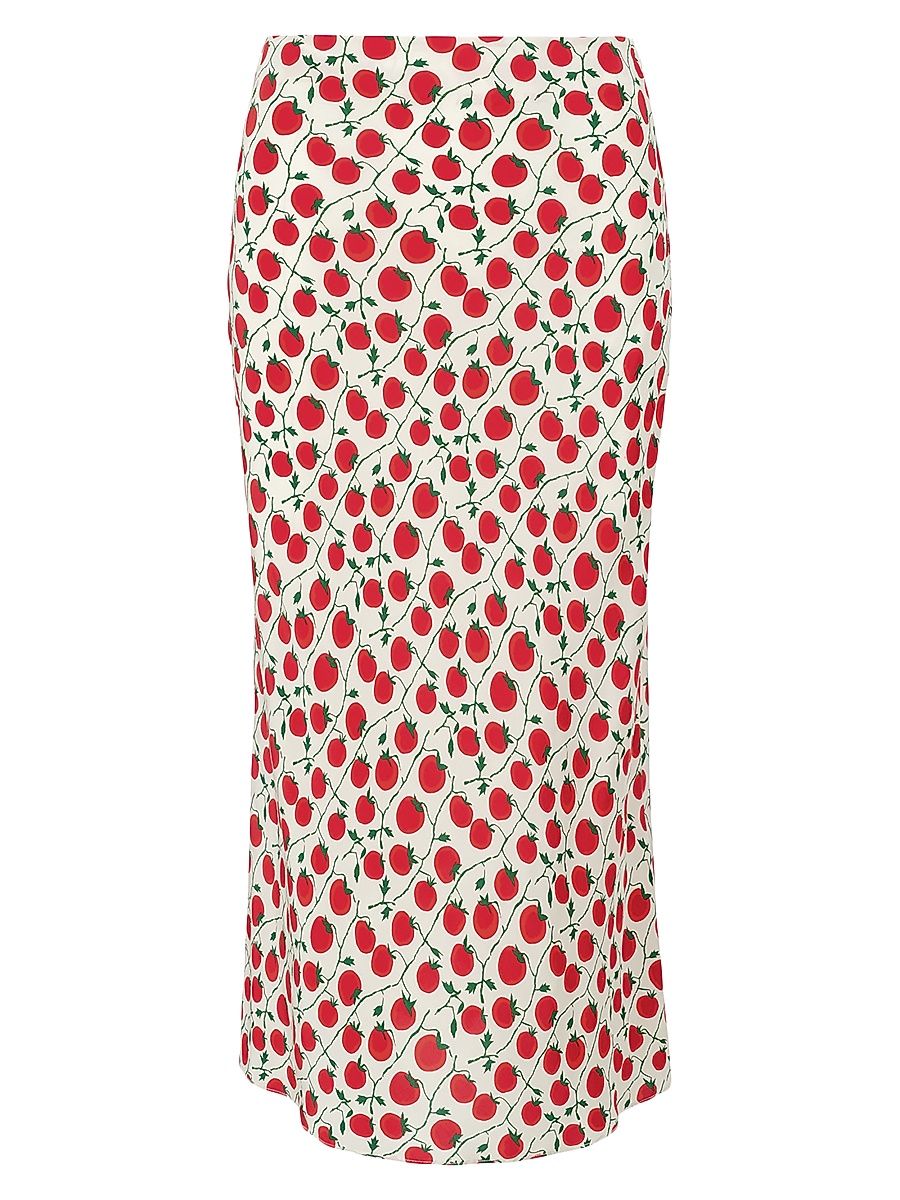 Women's Angela Printed Bias-Cut Crepe Midi-Skirt - On The Vine Roma - Size 10