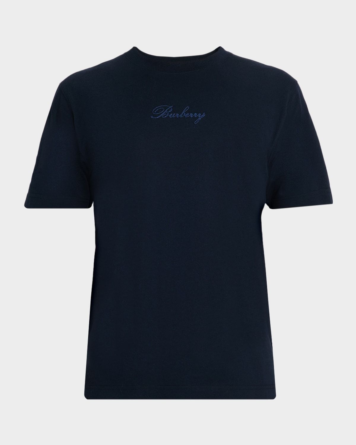 Men & apos;s Check Cursive Logo Cotton T-Shirt
