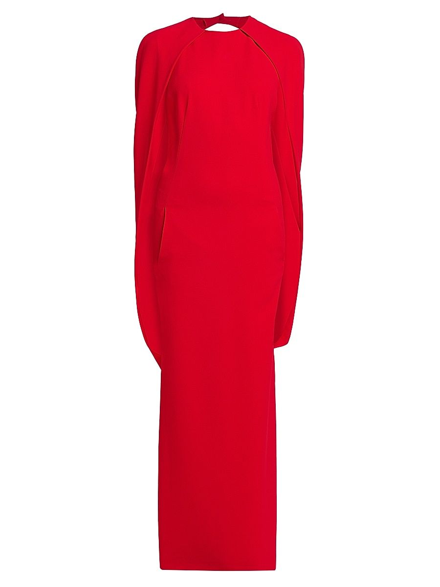Women's Stretch Cape-Back Column Dress - Red - Size 6