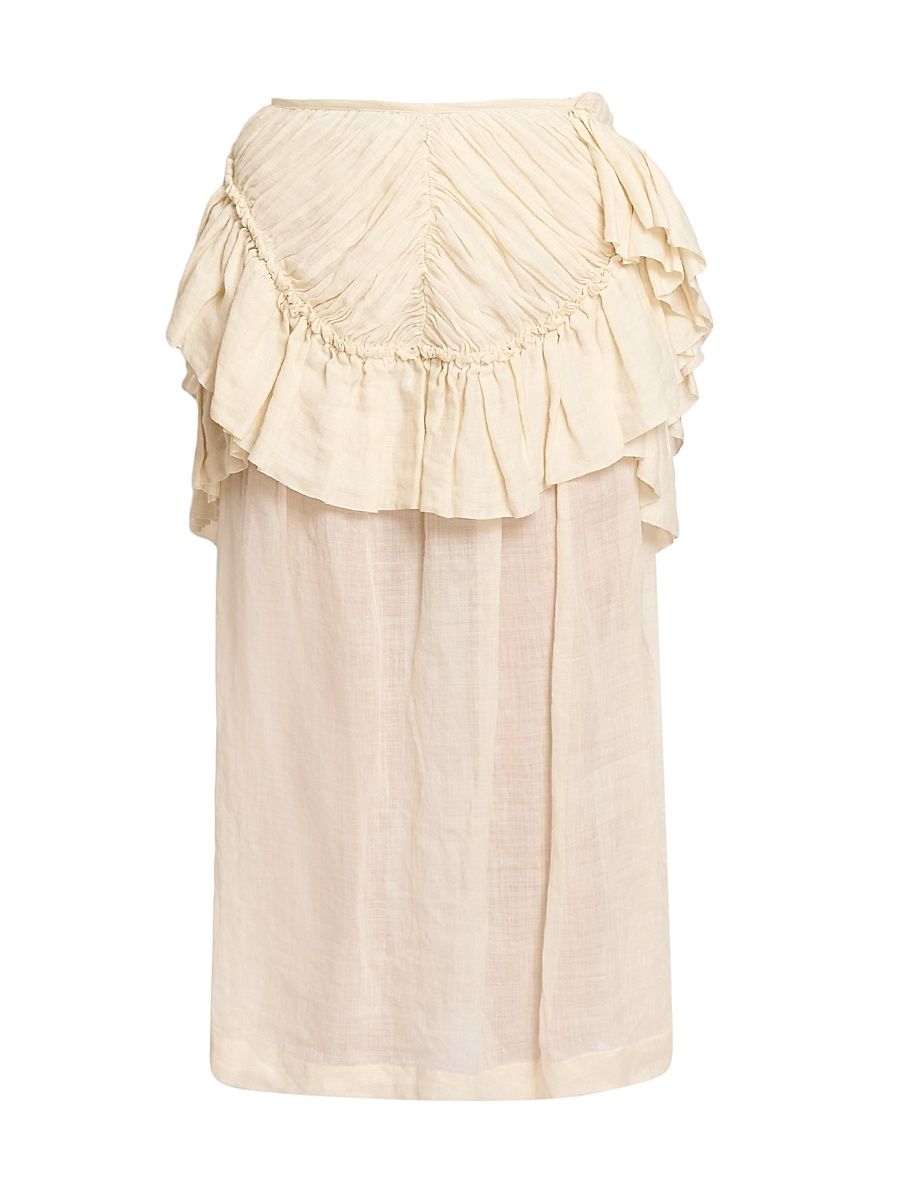 Women's Shelby Ruffled Layered Skirt - Ivory - Size 10