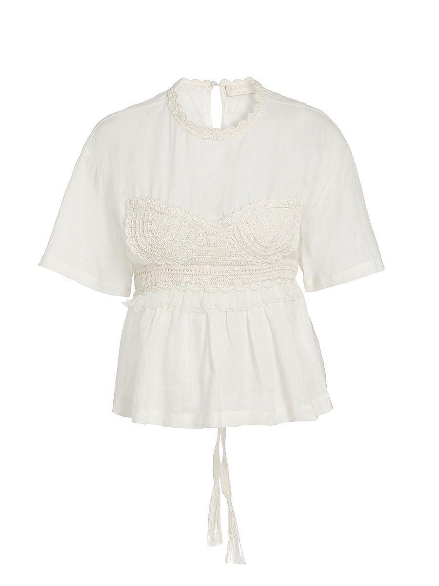 Women's Cari Crochet Applique Top - Pristine - Size 16