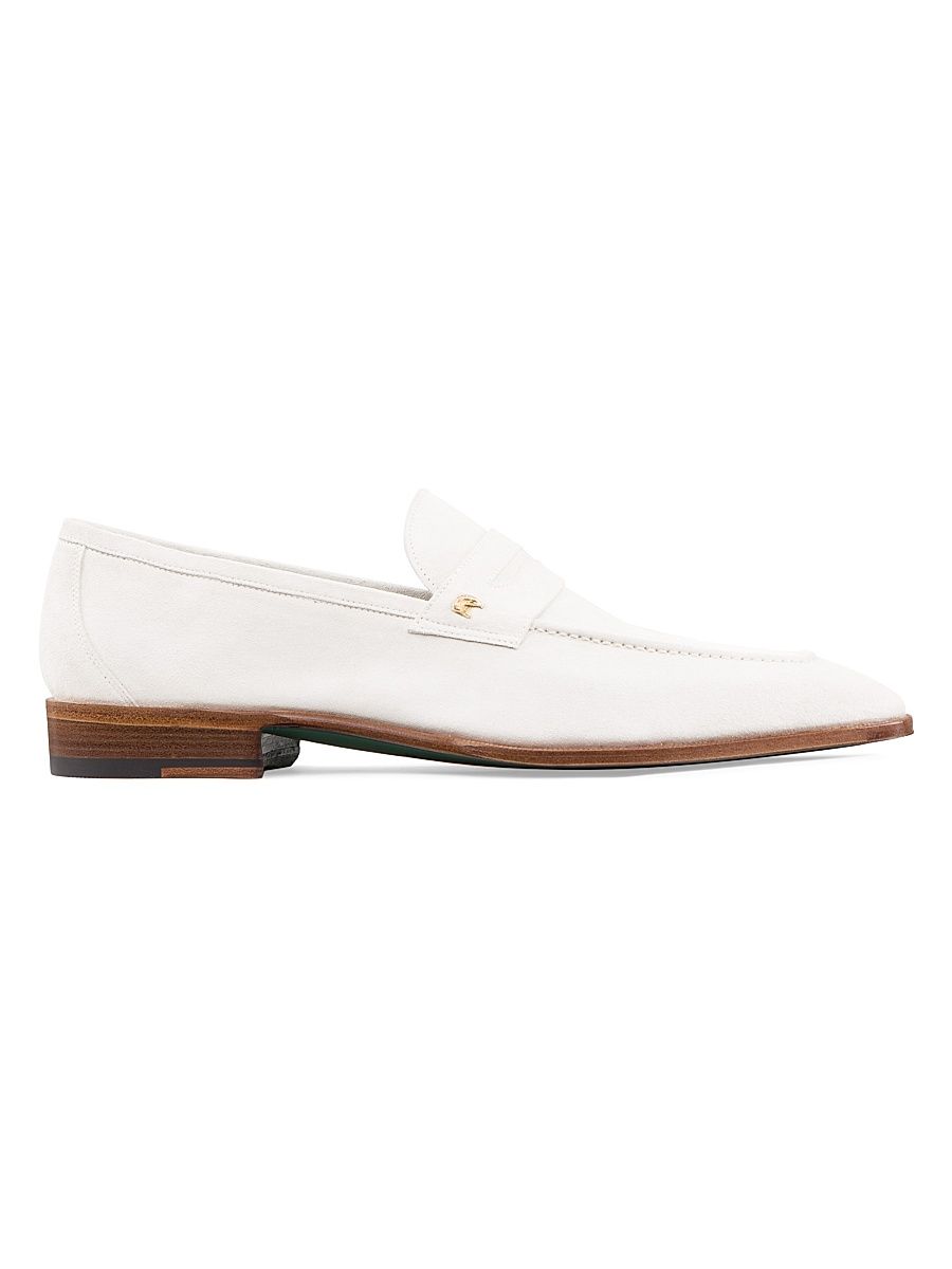 Men's Suede Loafers - White - Size 10