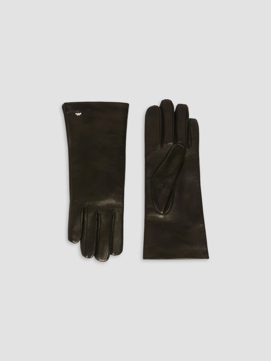 Weekend Max Mara Women's Short Nappa Leather Gloves - Black - Size 8