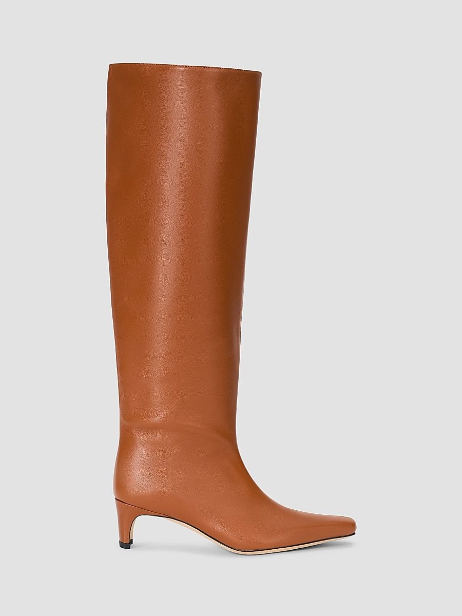 Women's Wally 50MM Leather Knee-High Boots - Tabac - Size 8.5