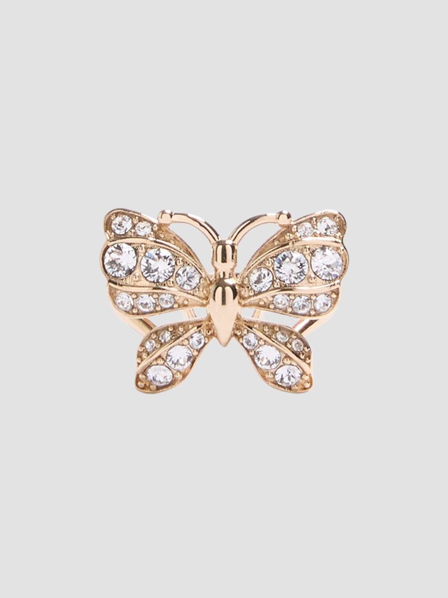 Valentino Women's Flutterby Ring in Metal and Swarovski Crystals - Platinum Crystal - Size 11