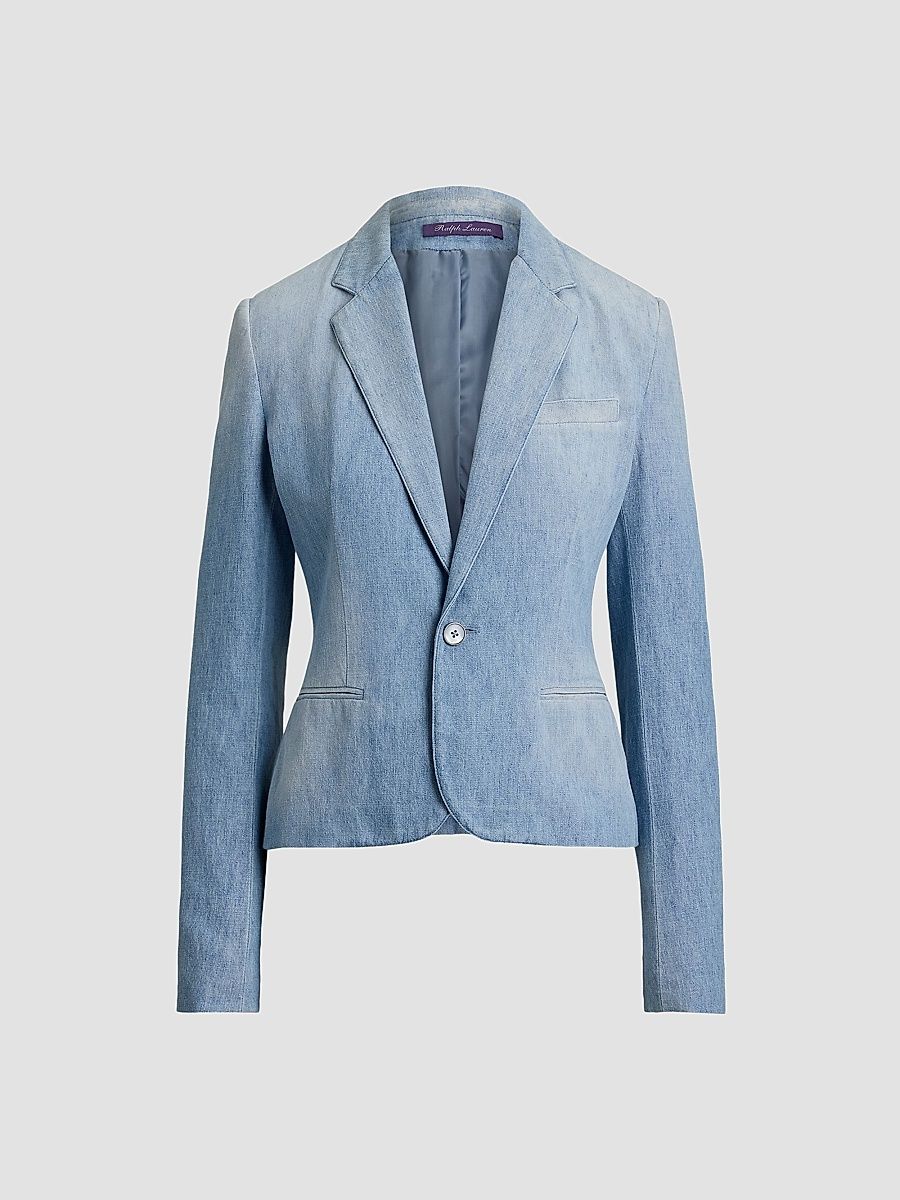 Women's Lochlan Cotton Denim Blazer - Cirrus Indigo - Size 8