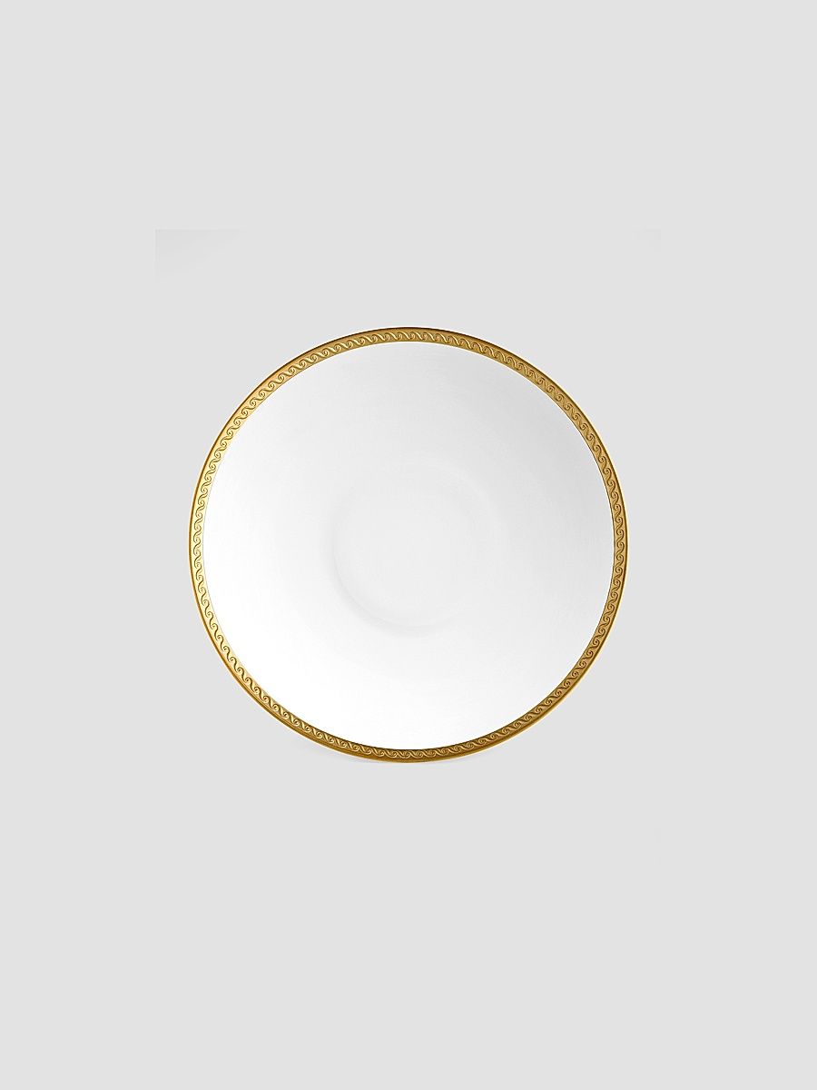 Neptune Porcelain & 24K Gold Coupe Bowl - White Gold