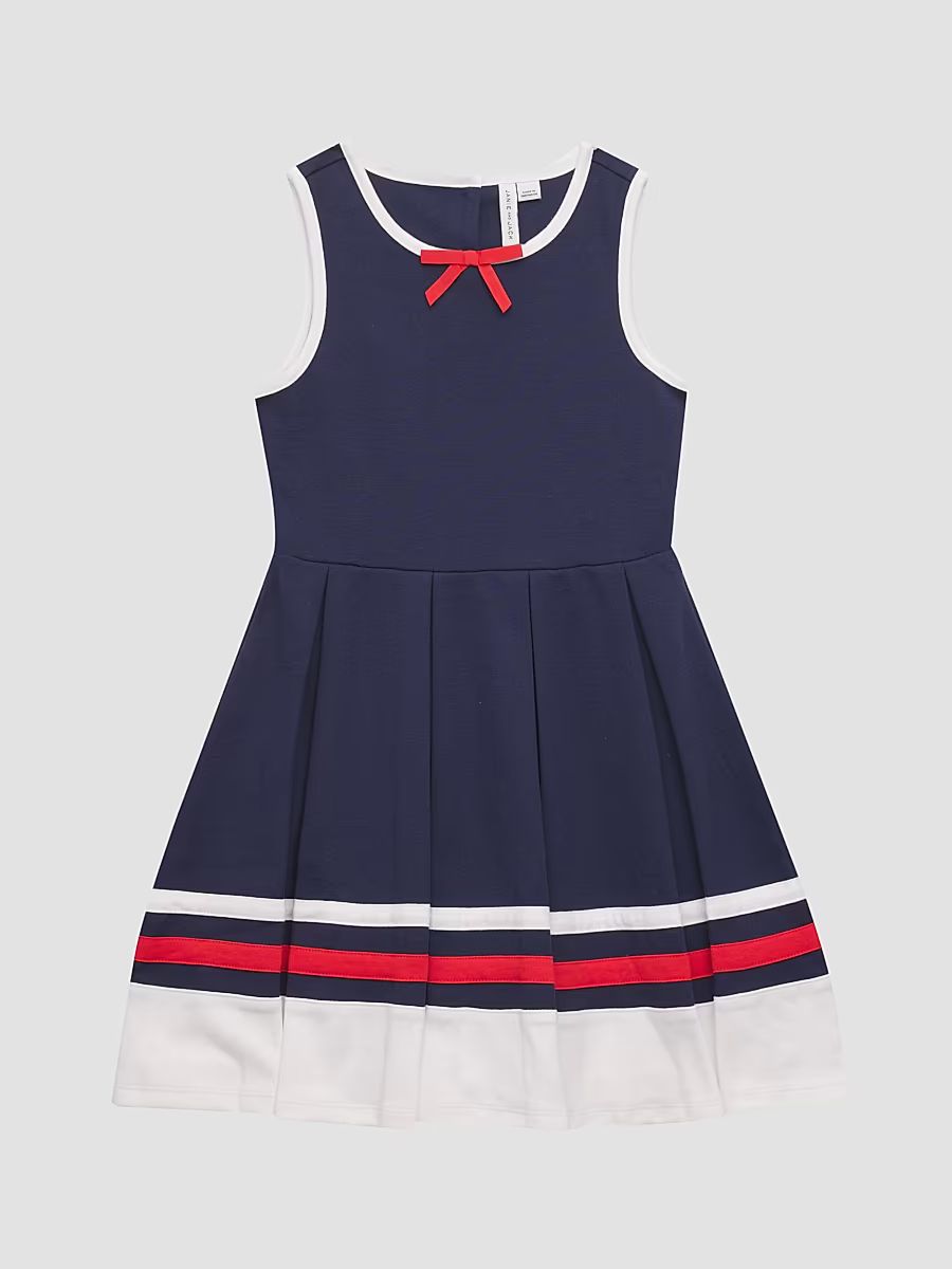 Little Girl's & Girl's Bow Ponte Dress - Navy Blue - Size 10