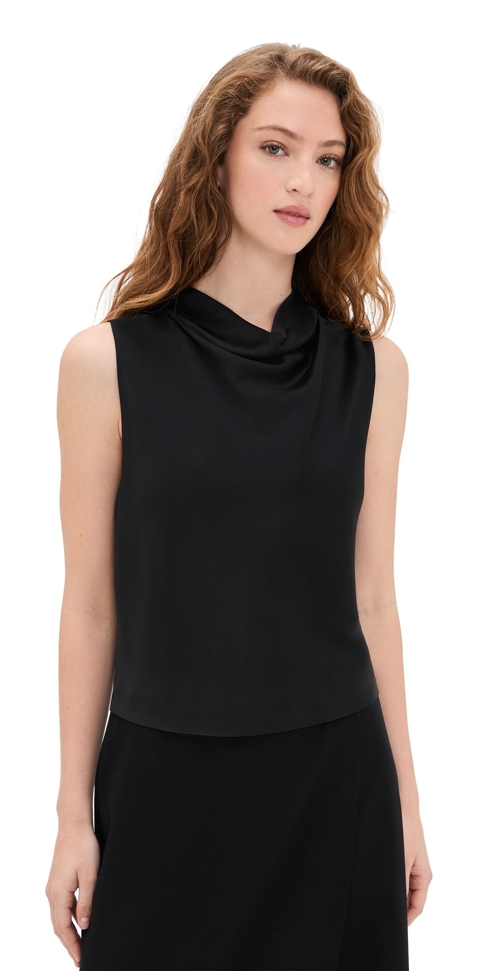 Vince Cropped Cowl Neck Top Flax M