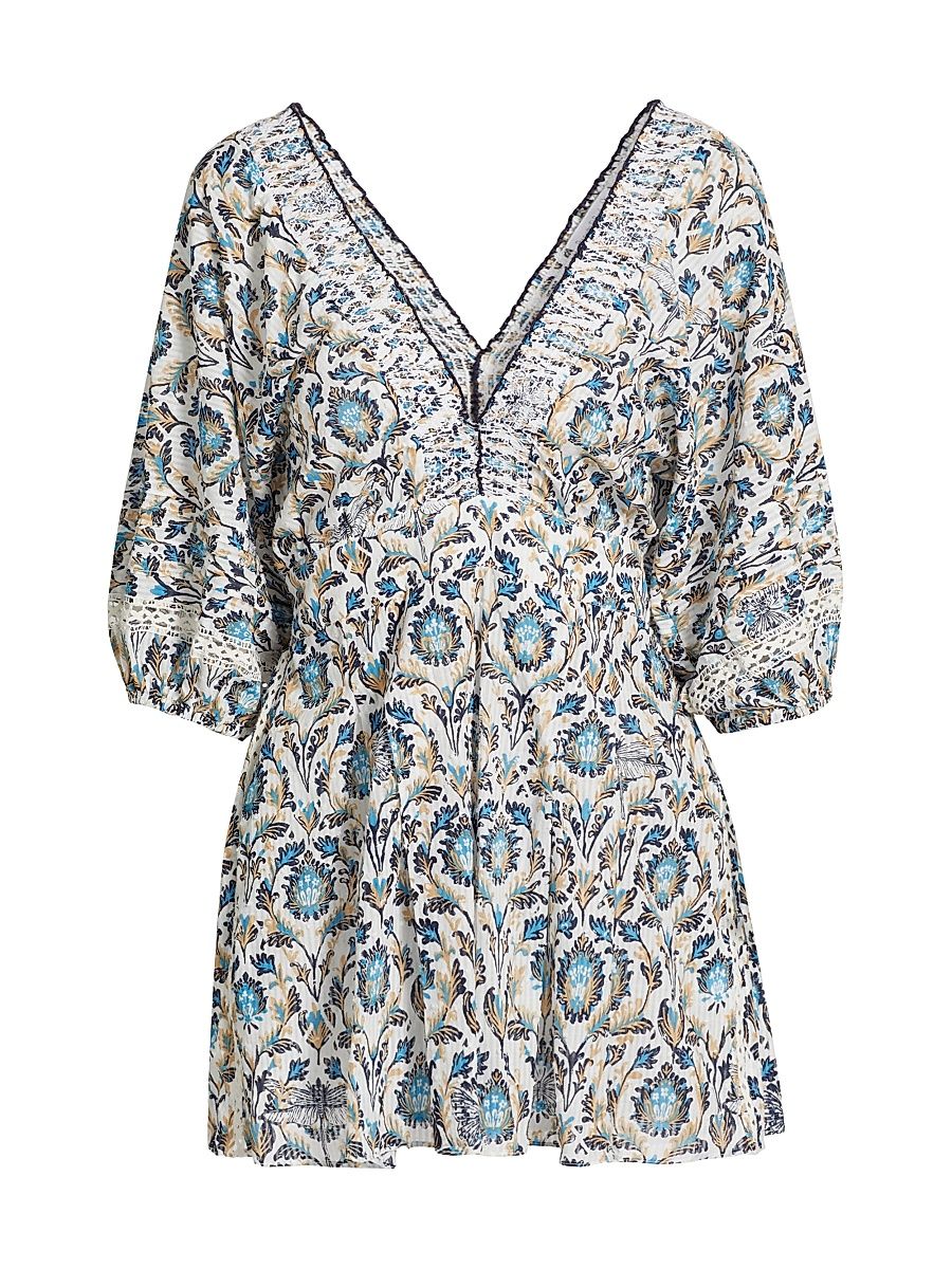 Women's Chantal Printed Short Jumpsuit - Black Victorian - Size XS