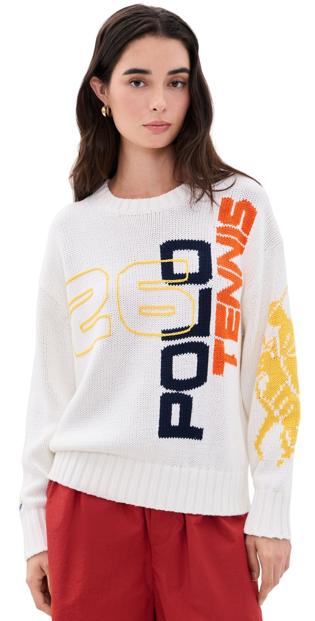 Polo Ralph Lauren US Open Graphic Cotton Intarsia Sweater White XL