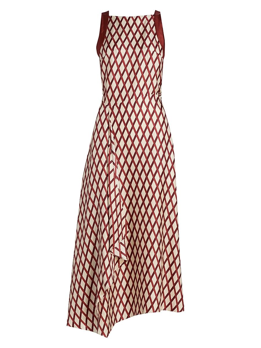 Women's Sunita Printed Silk Midi-Dress - Sienna Ivory - Size 10