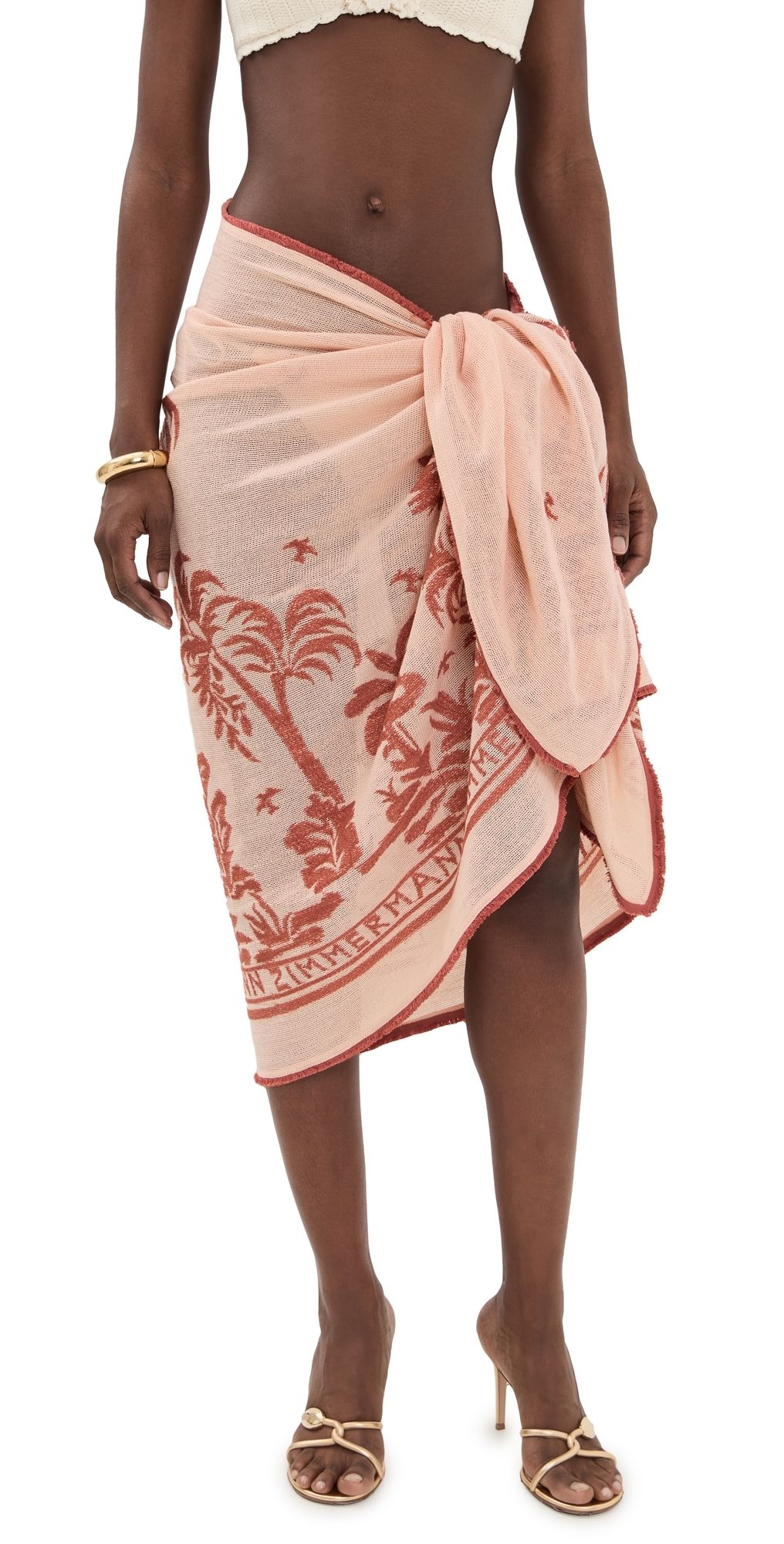 Zimmermann Woven Pareo Blush/Rust One Size