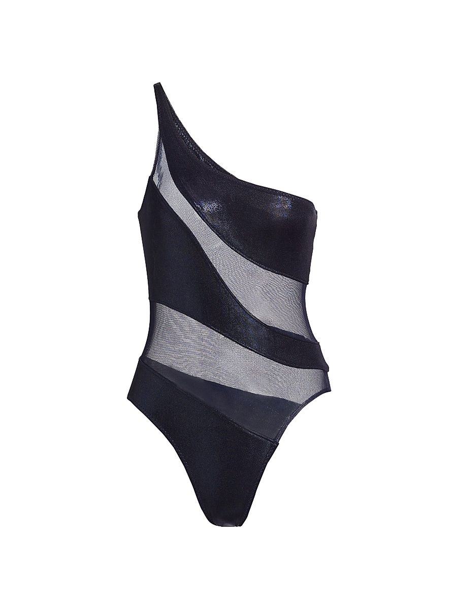 Women's Snake Mesh Mio One-Piece Swimsuit - True Navy - Size XL