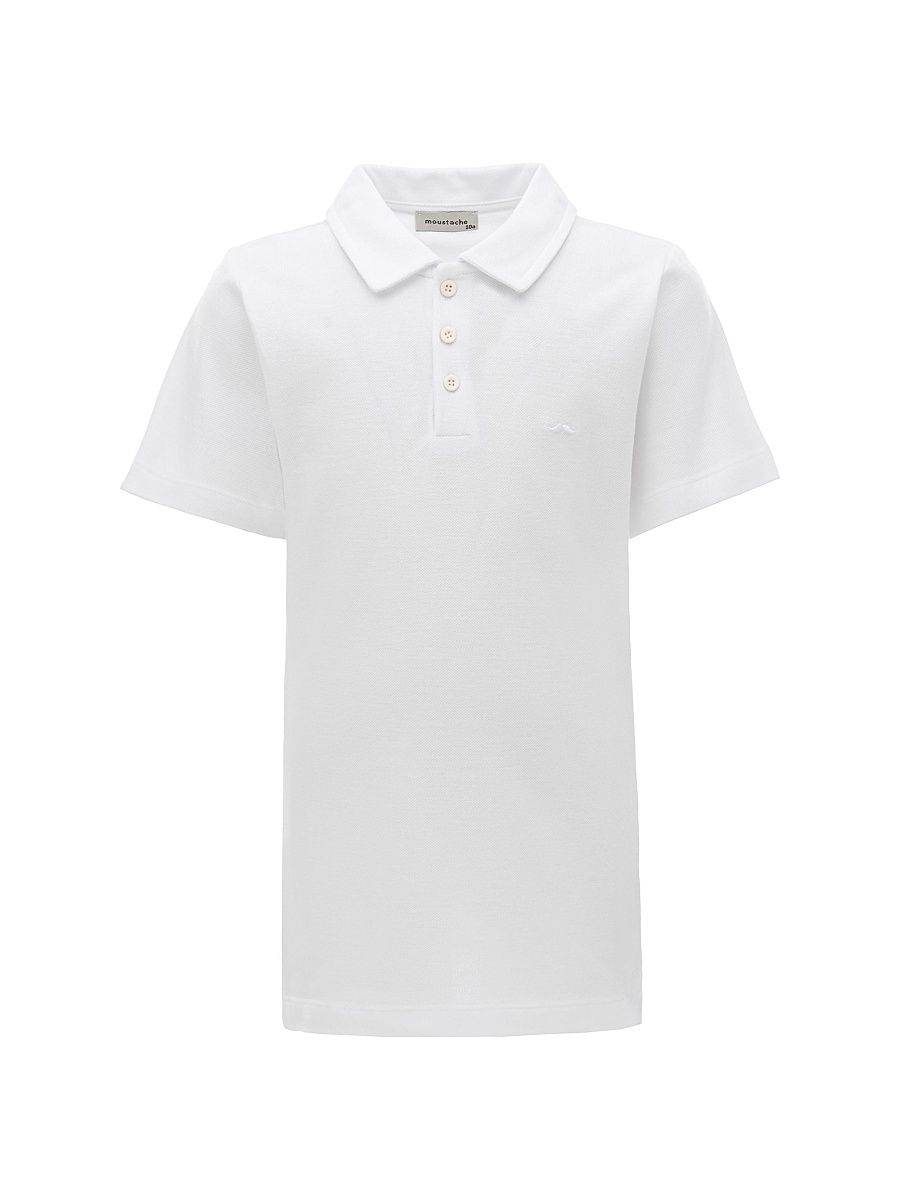 Little Boy's & Boy's Solid Polo Shirt - White - Size 14