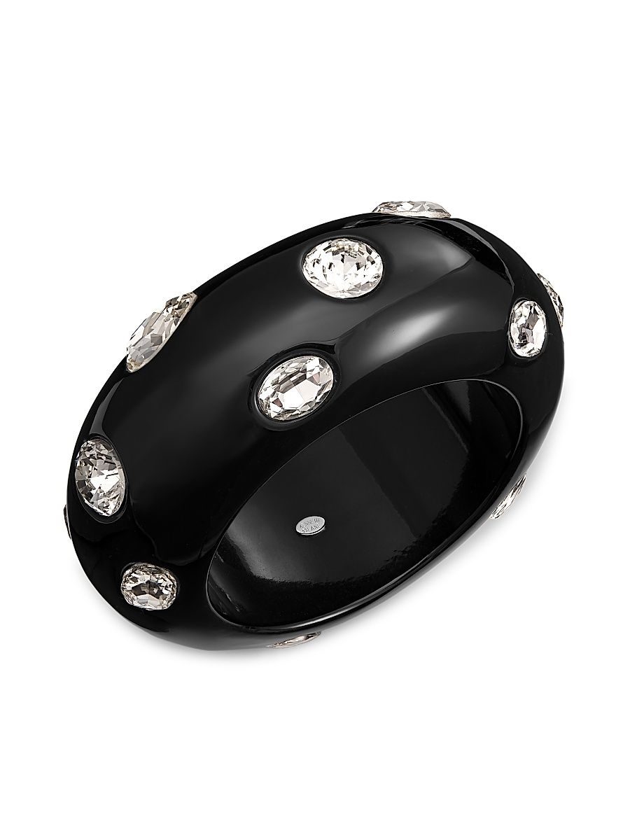 Women's Crystal Bangle Bracelet - Black Cry