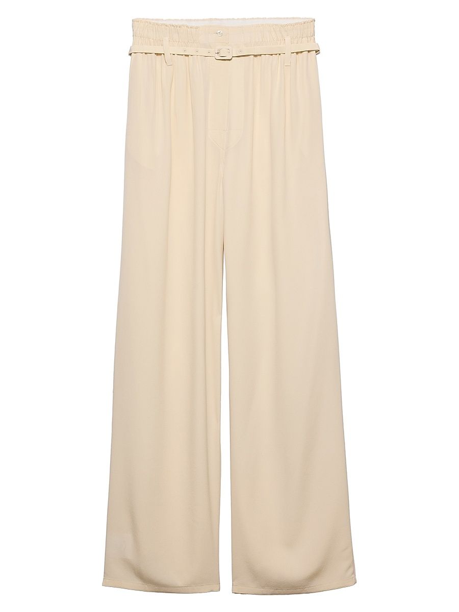 Women's Silk Marocain Pants - Beige - Size 14