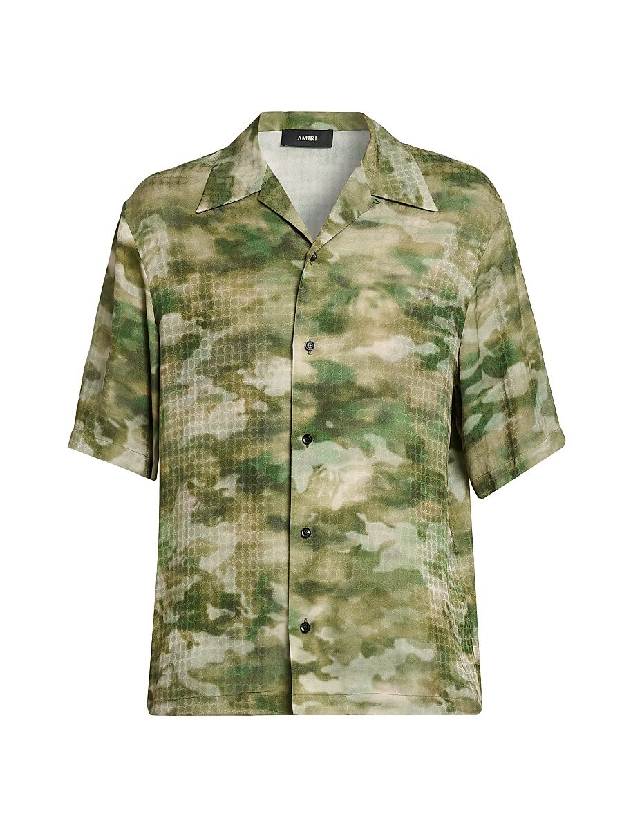 Men's Ma Quad Camouflage Button-Front Shirt - Natural - Size Small