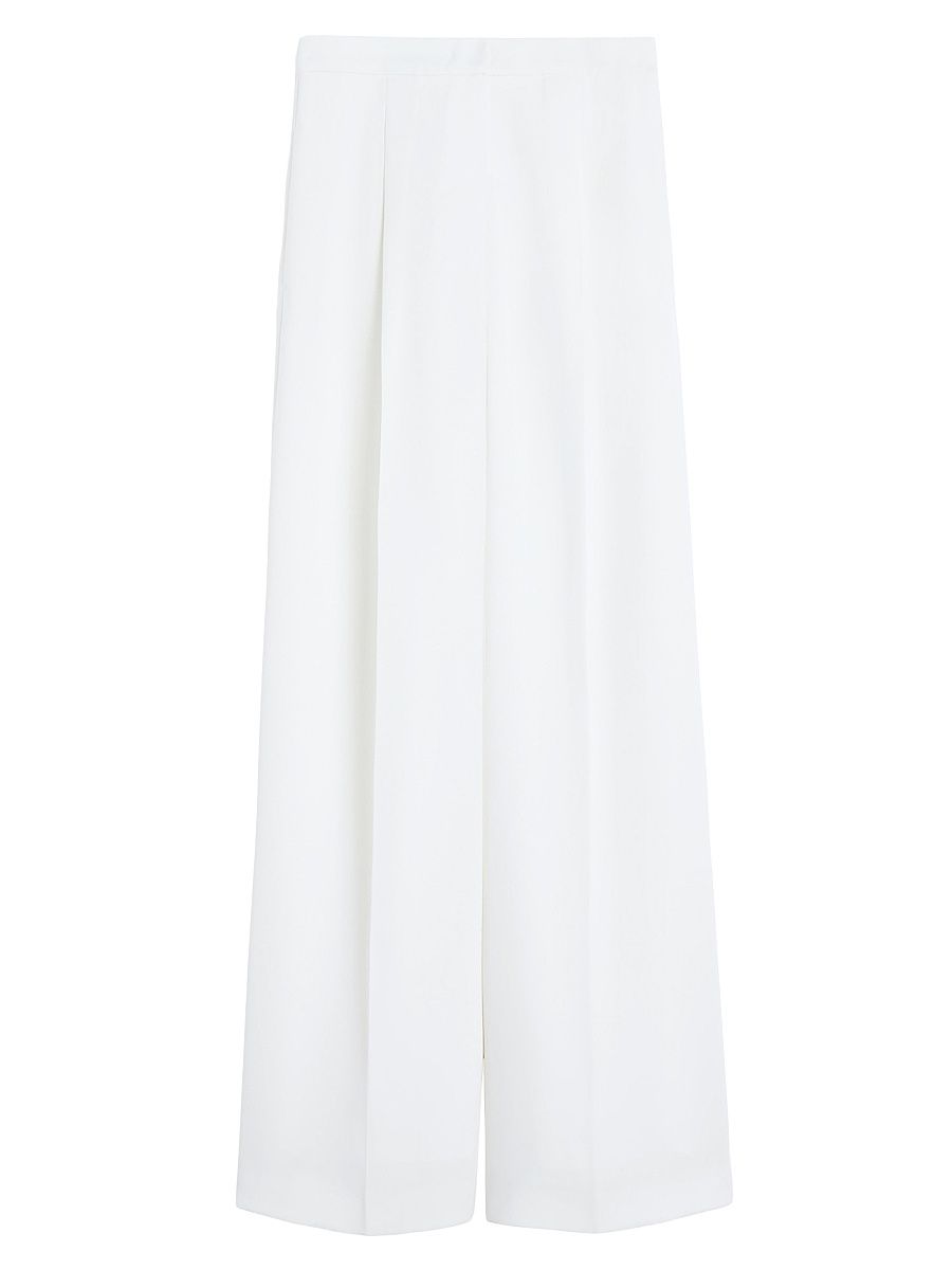 Women's Wide Leg Cady Trousers - White - Size 12