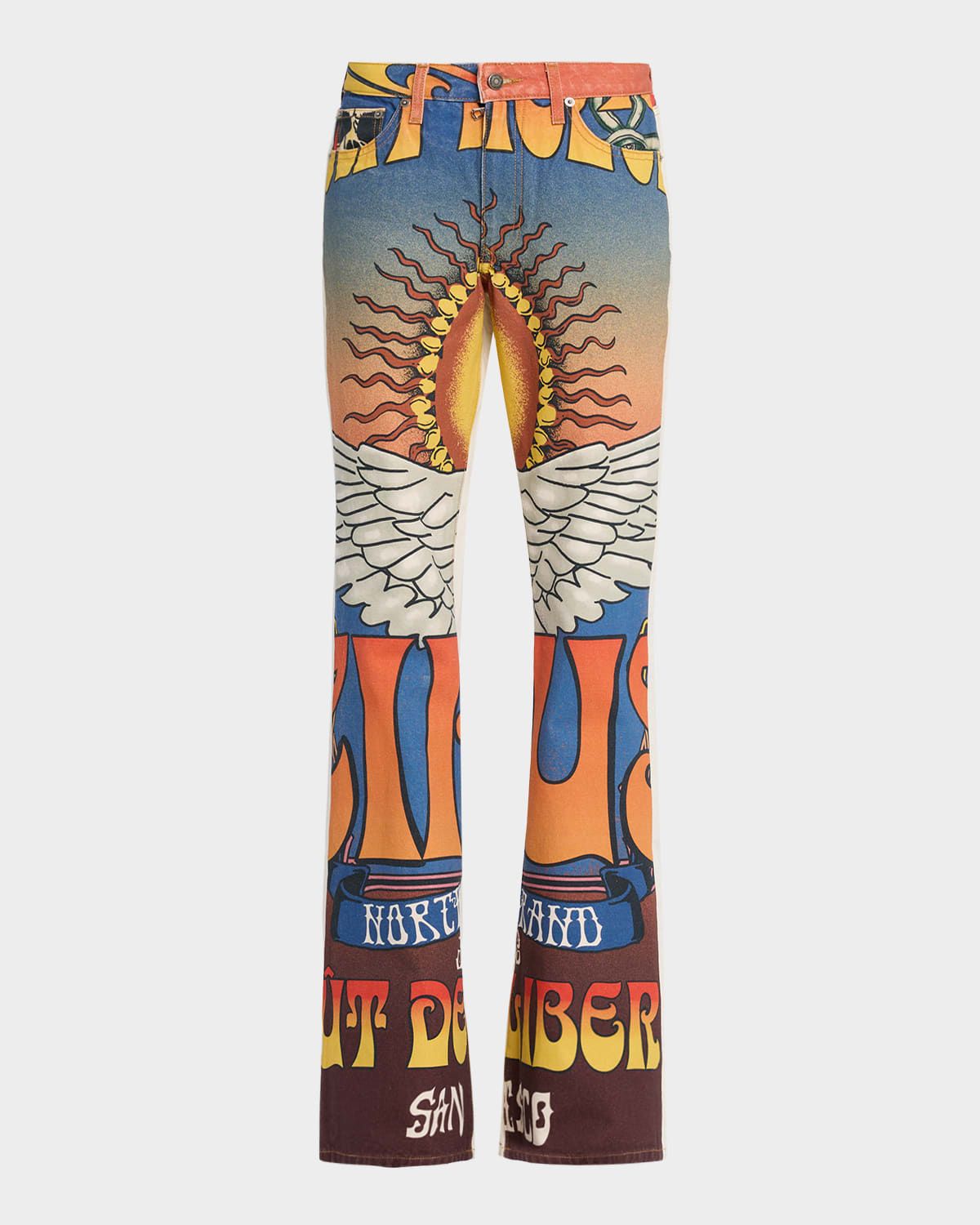 Camila Printed Canvas Bootcut Pants