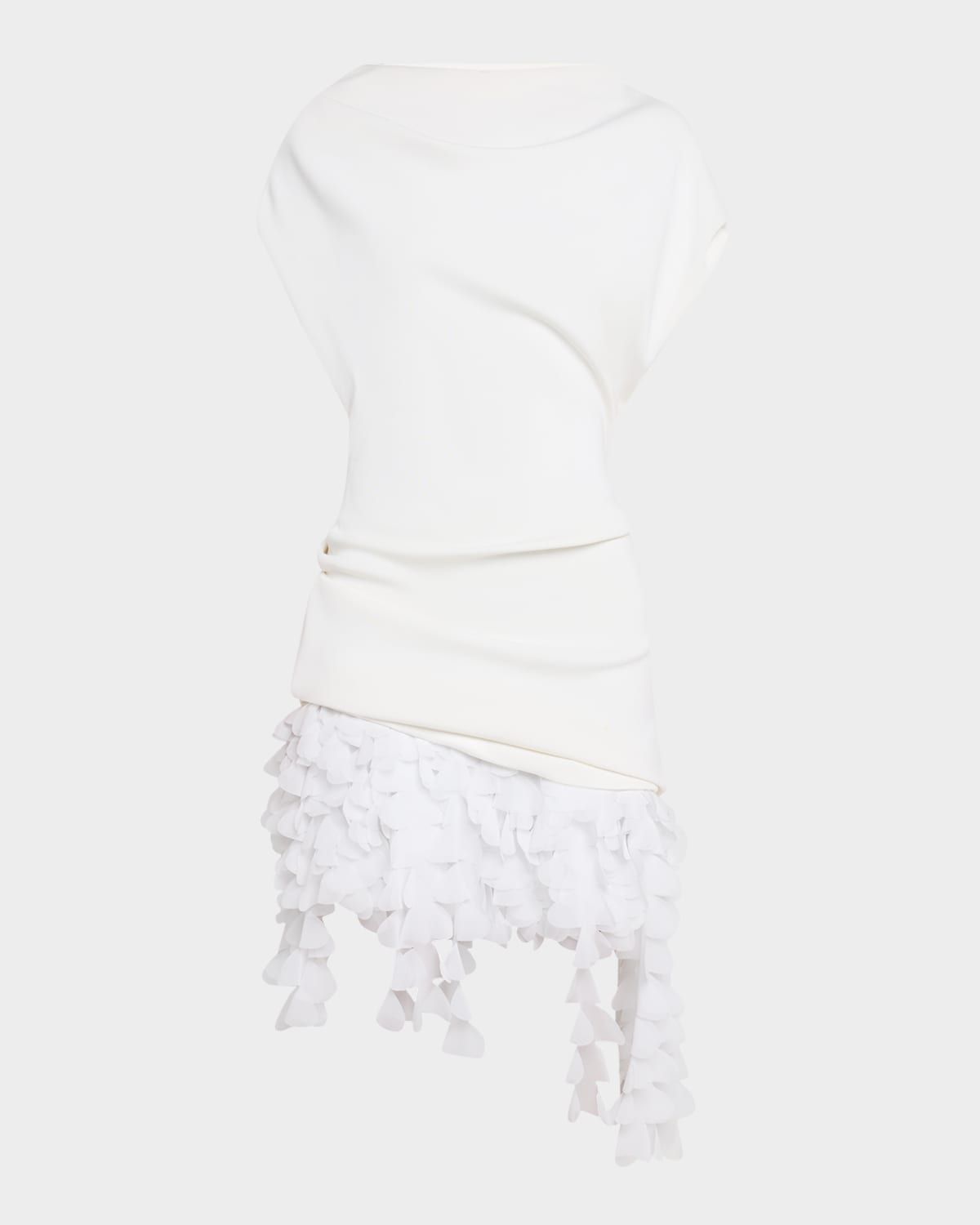 Kayla Draped Petal-Frill Mini Dress