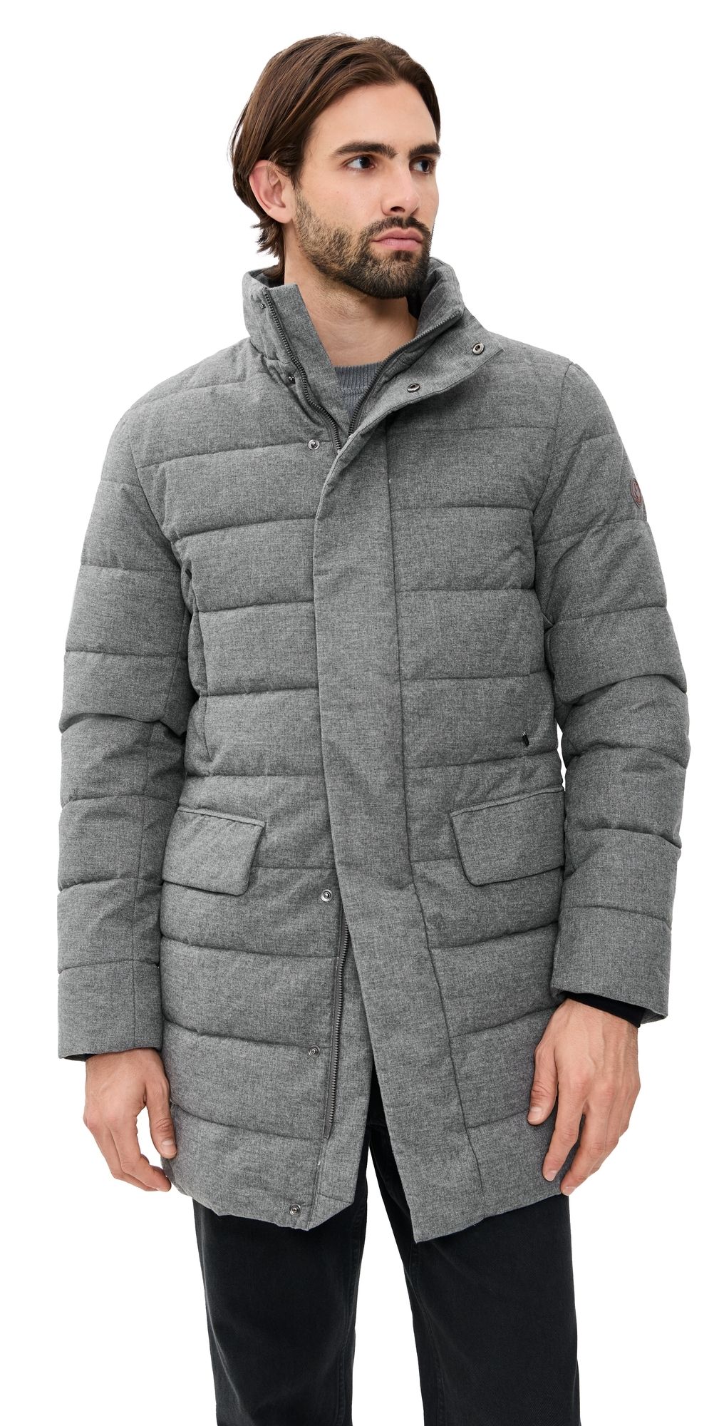 Save The Duck Gordon Wool Coat Mid Grey Melange S