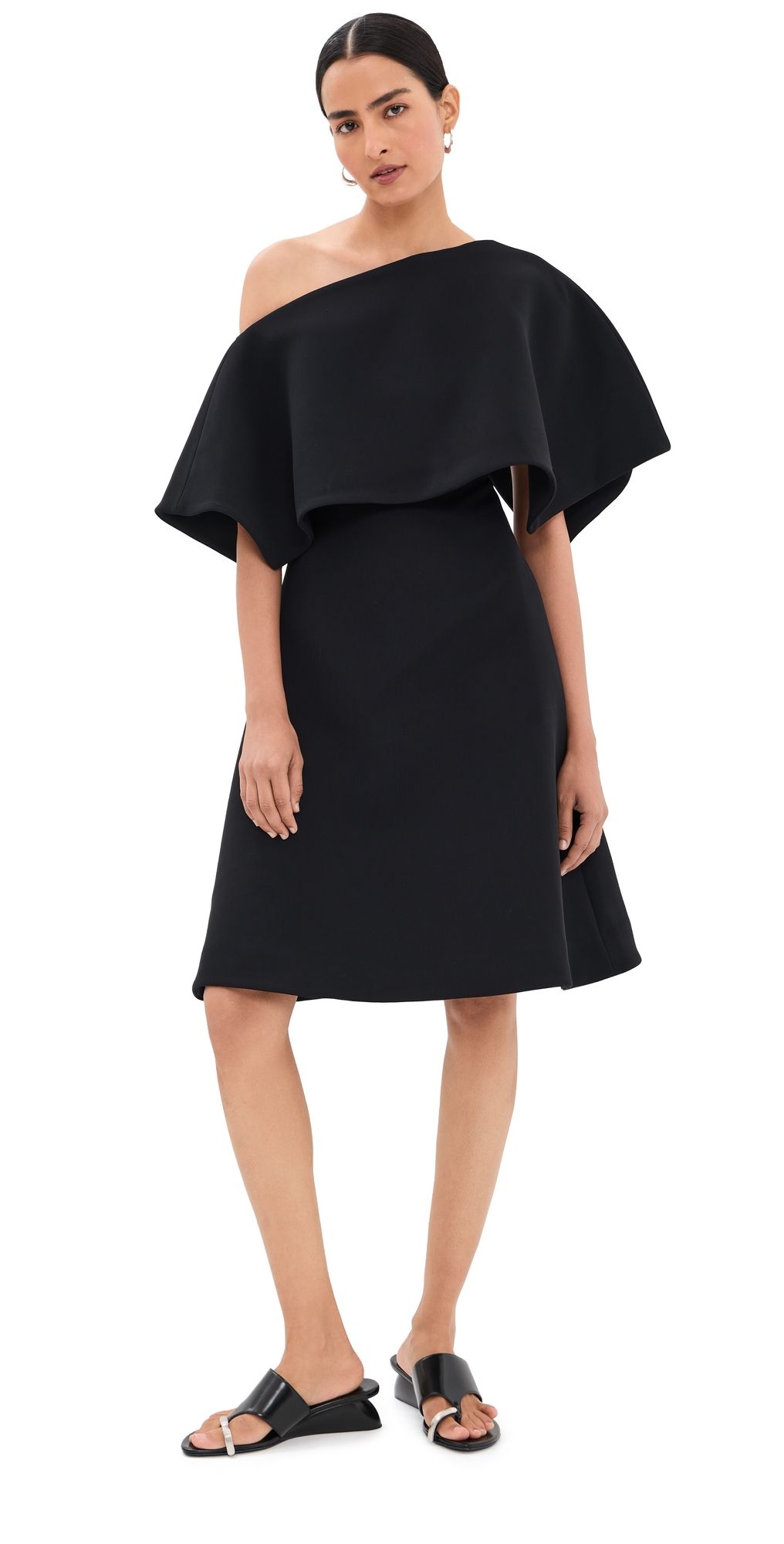 A. W.A. K.E. MODE Big Collar Dress Black 42