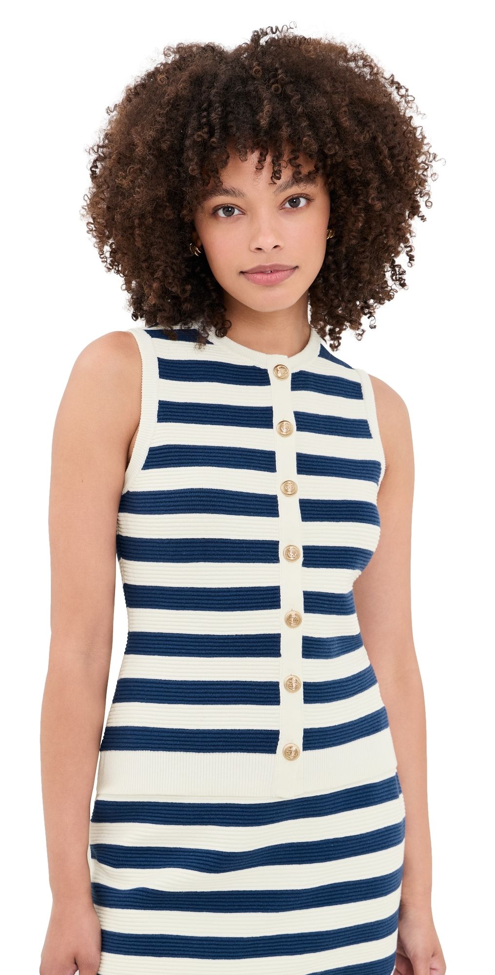 Show Me Your Mumu Devin Tank Navy Stripe Delight Knit S