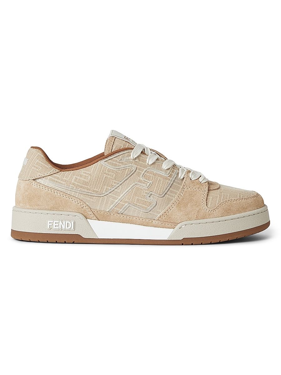 Men's Match FF Logo Suede Sneakers - Biscuit Sabbia - Size 10