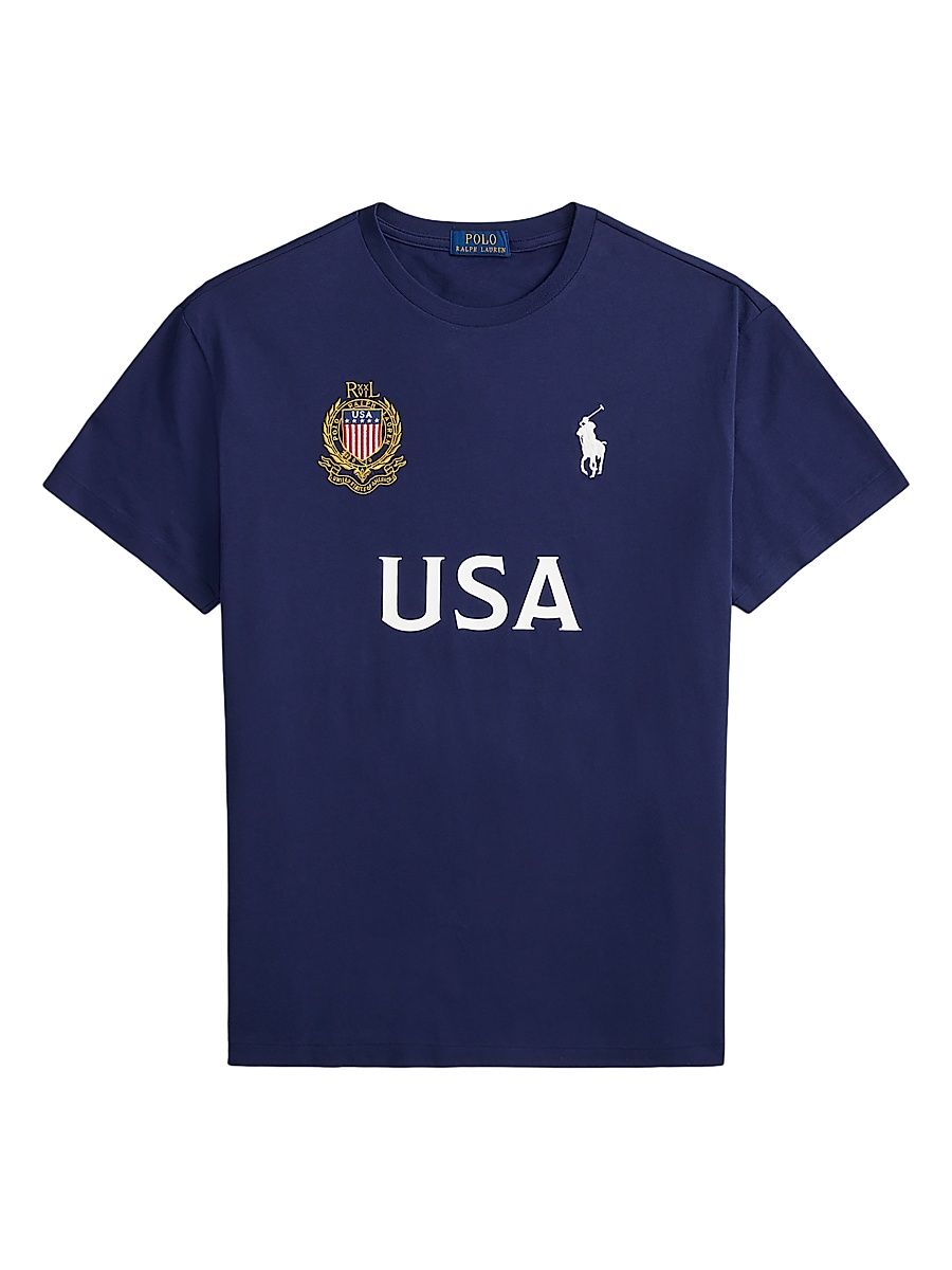 Men's USA Crewneck Cotton T-Shirt - Newport Navy - Size XL