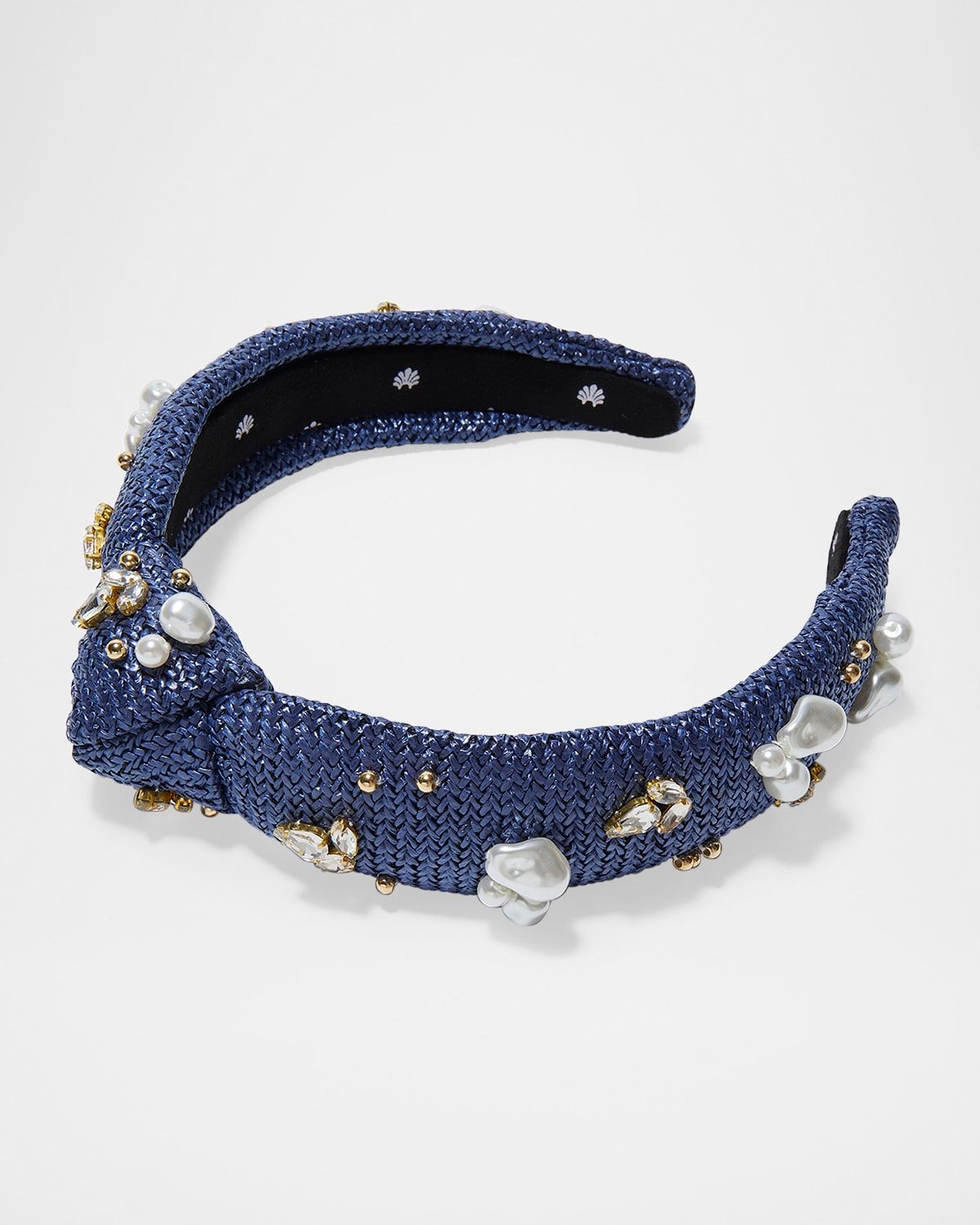 Slim Knotted Raffia Oasis Embellished Headband