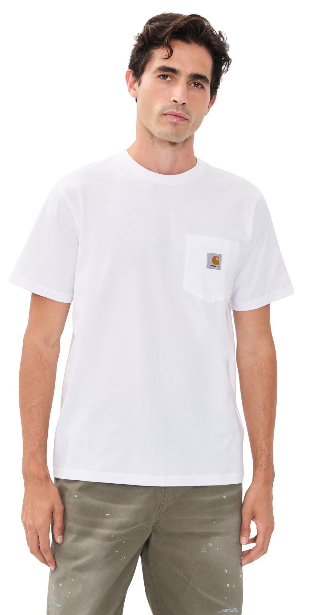 Carhartt WIP Short Sleeve Pocket Tee White/Gold L
