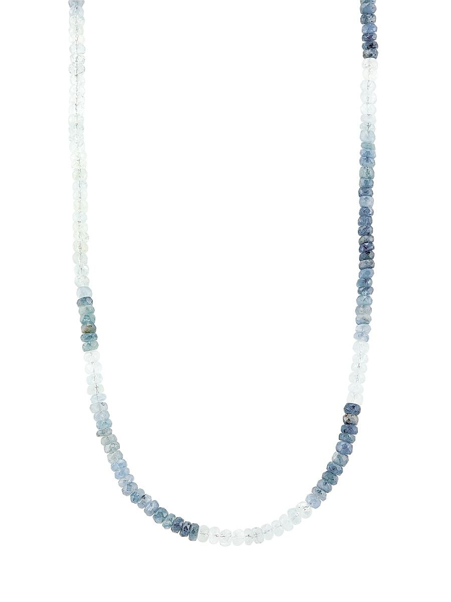 Women's Oracle 14K Yellow Gold & Moss Aquamarine Beaded Necklace - Blue