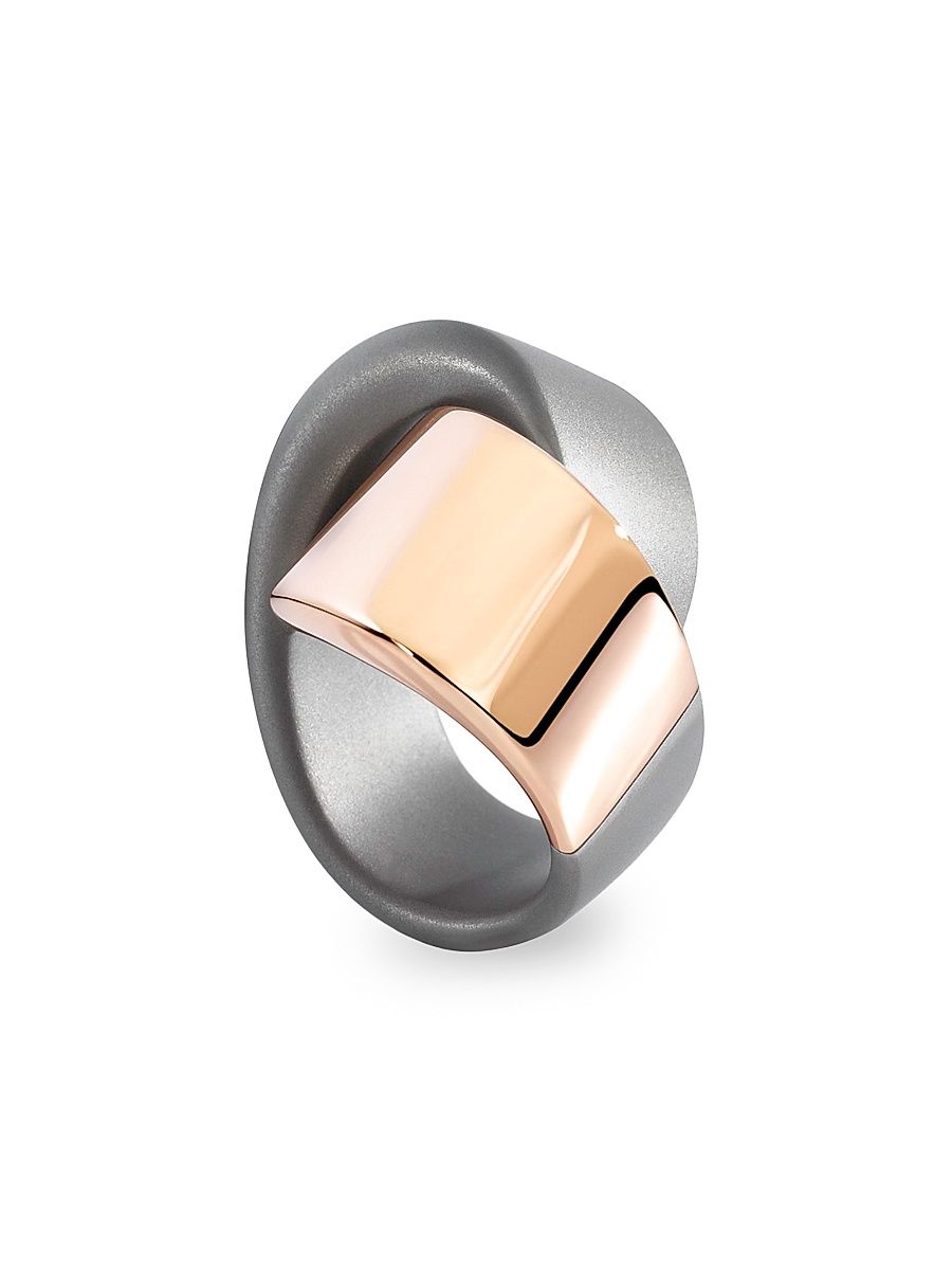 Women's Abbraccio 18K Rose Gold & Titanium Ring - Rose Gold - Size 6.75