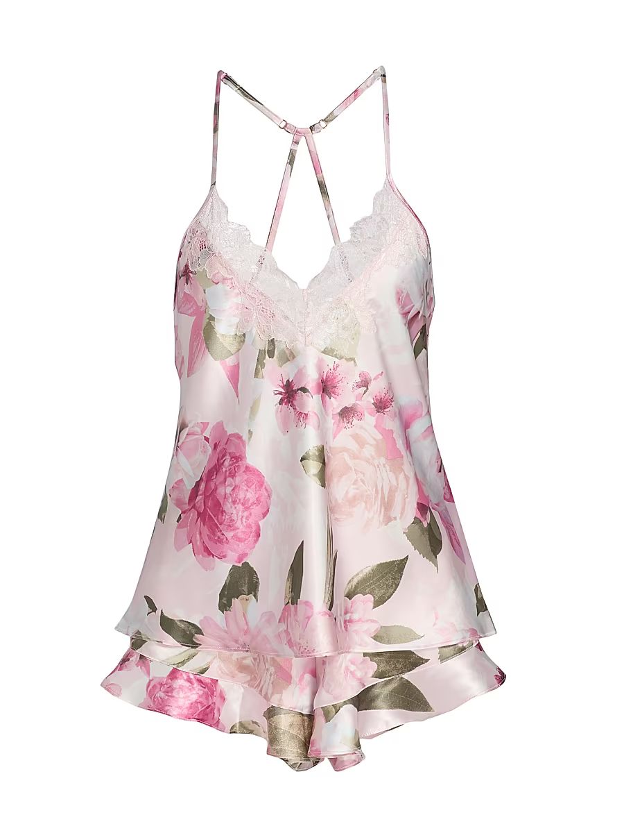 Women's Jovie Floral Satin Cami Pajamas - Rosewater - Size XL