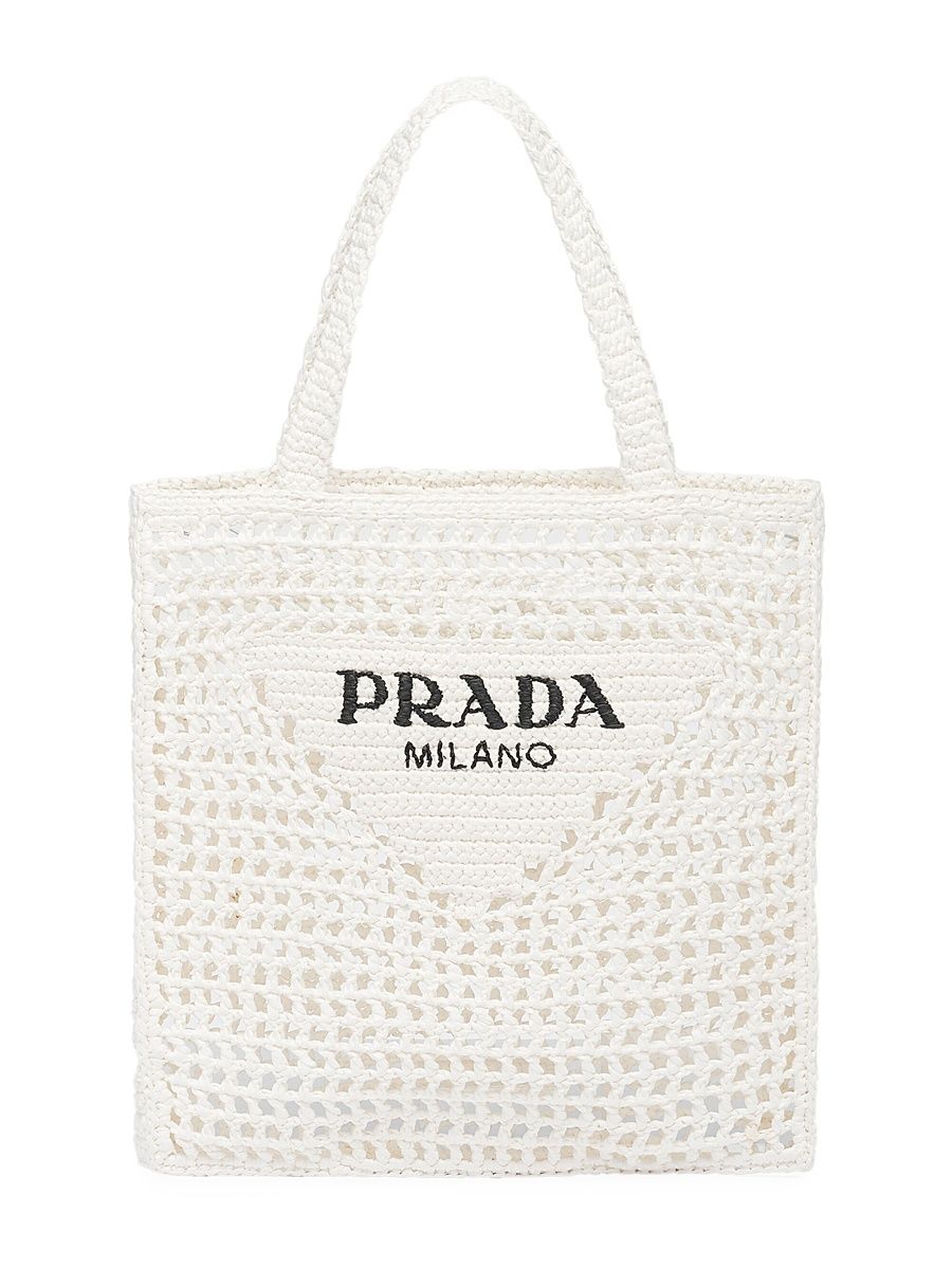 Women's Large Crochet Tote Bag - White