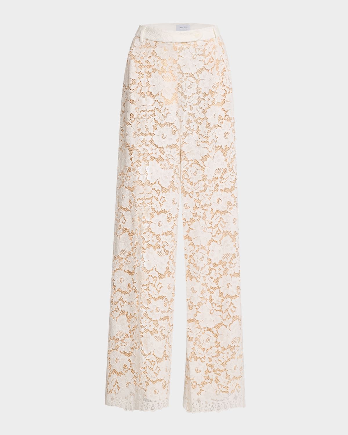 Estelle Lace Pintuck Pants with Nude Lining