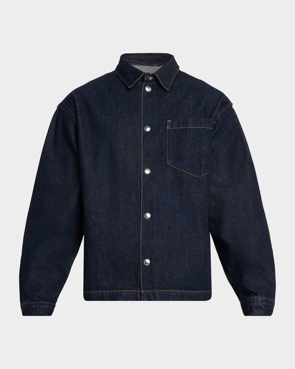 Men & apos;s Denim Snap-Front Overshirt