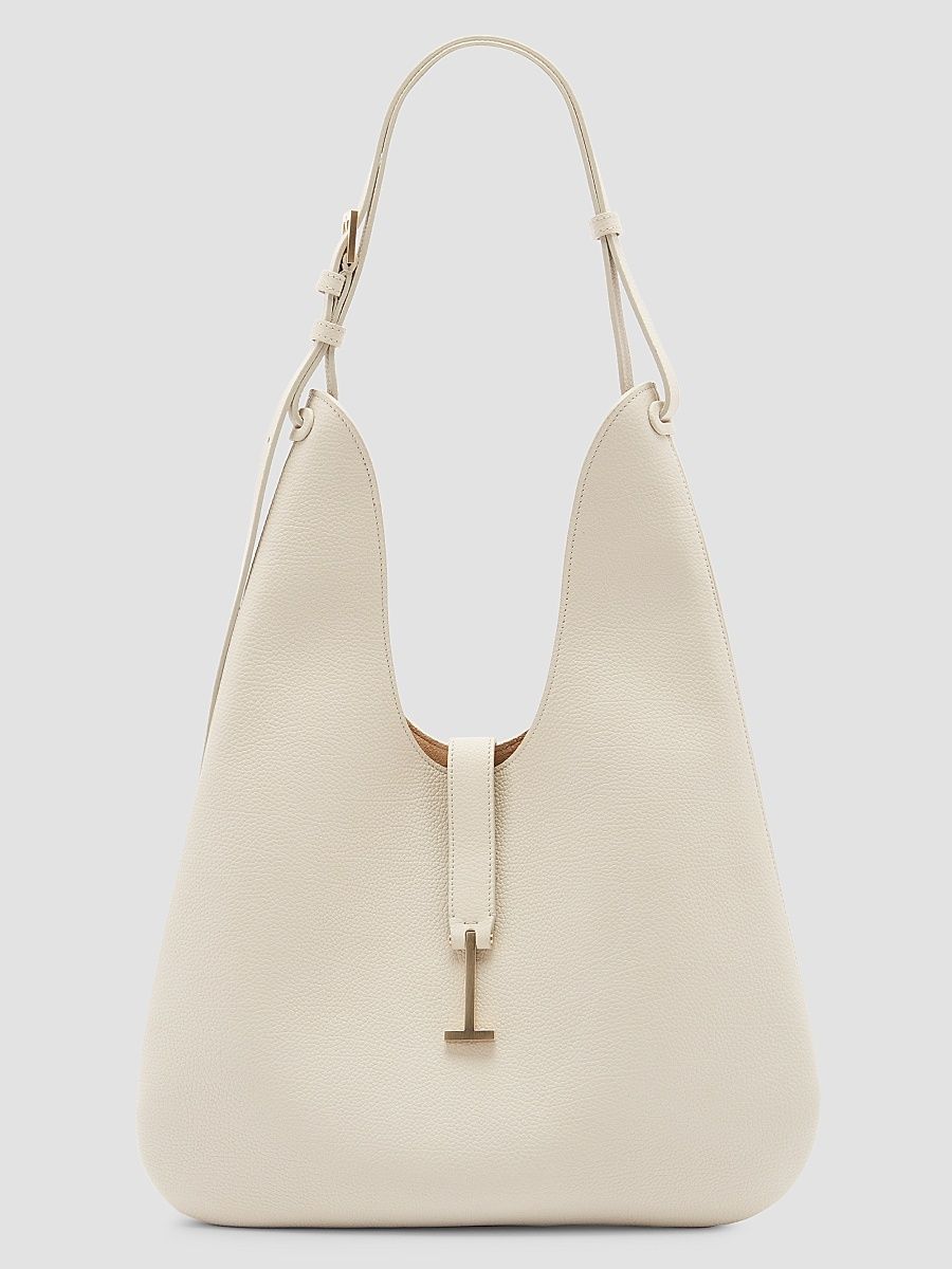 Women's Kara Medium Leather Hobo Bag - Dove Grey