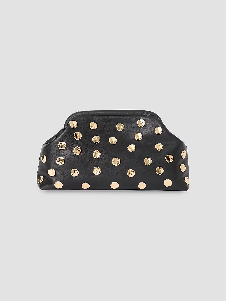 Women's Josephine Embellished Leather Clutch - Black