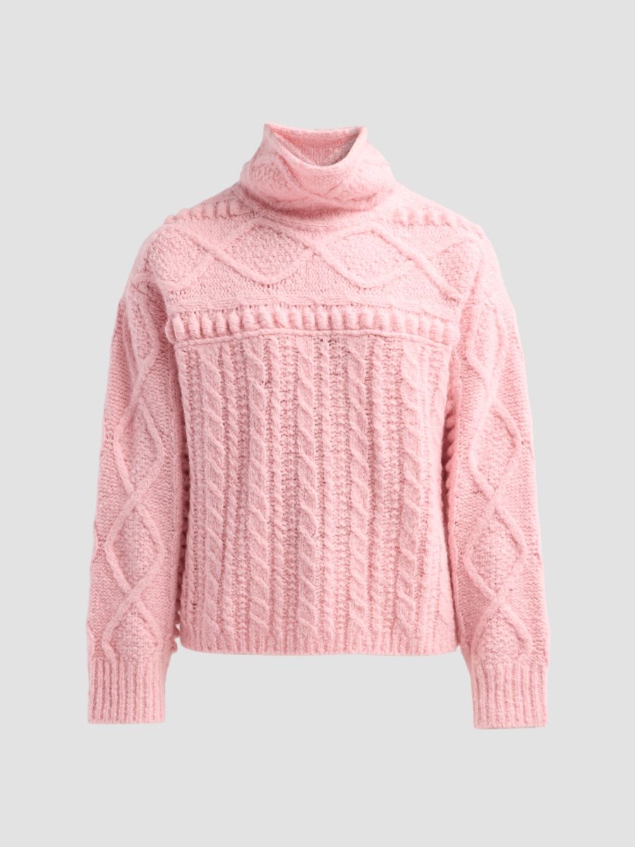 Guest in Residence Women's Super Cloud Cashmere-Silk Turtleneck Sweater - Sprinkle - Size Small