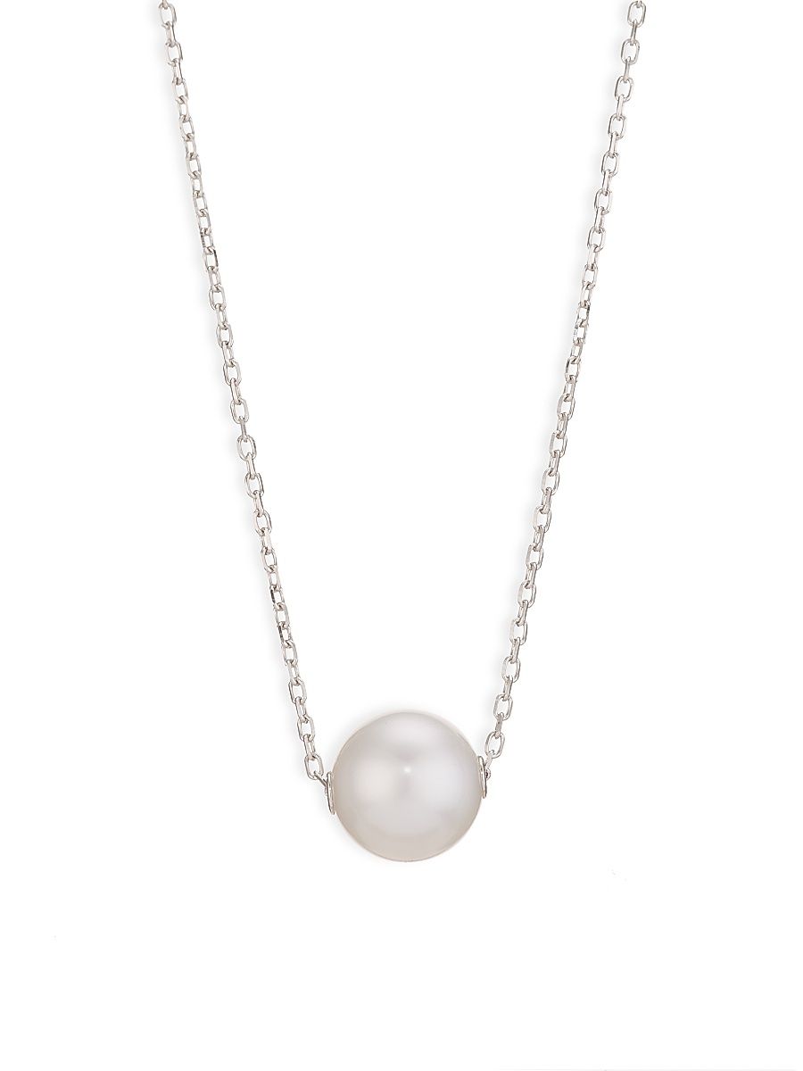 Women's 18K White Gold & 10MM Pearl Pendant Neckace - White Gold