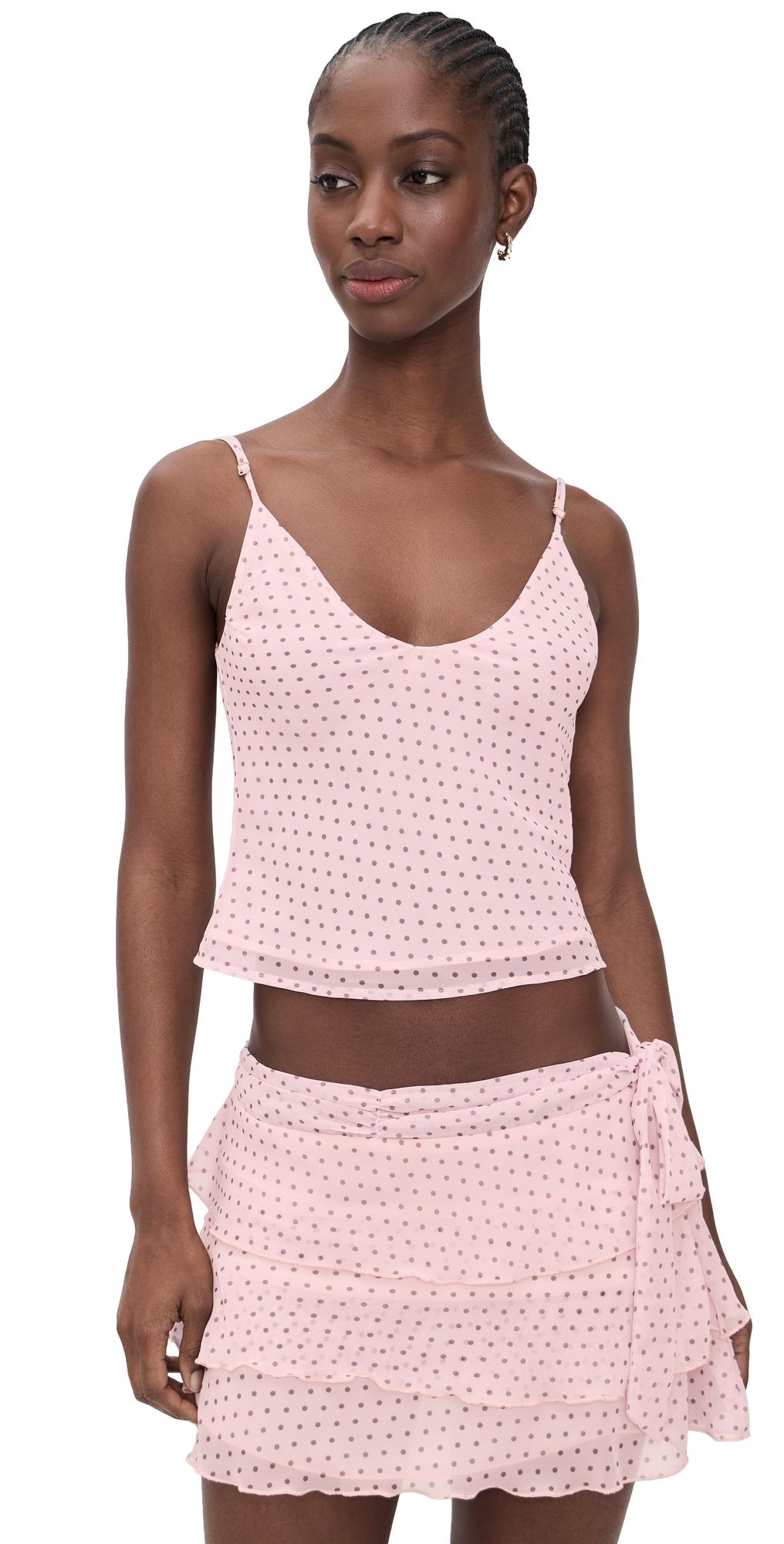 Bella Venice The Sila Top Pink And Black Dot M