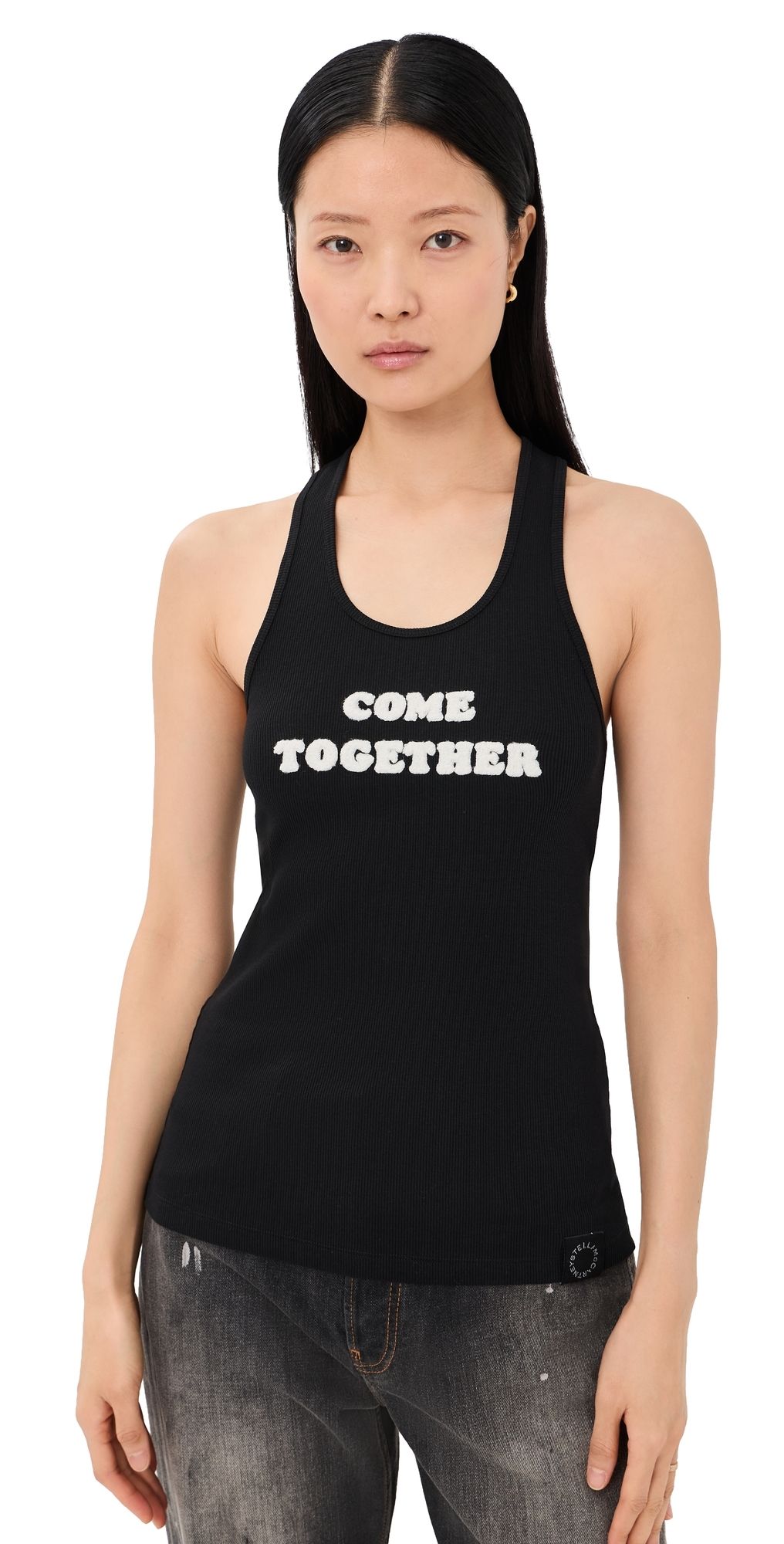 Stella McCartney Come Together Slogan Tank Black S
