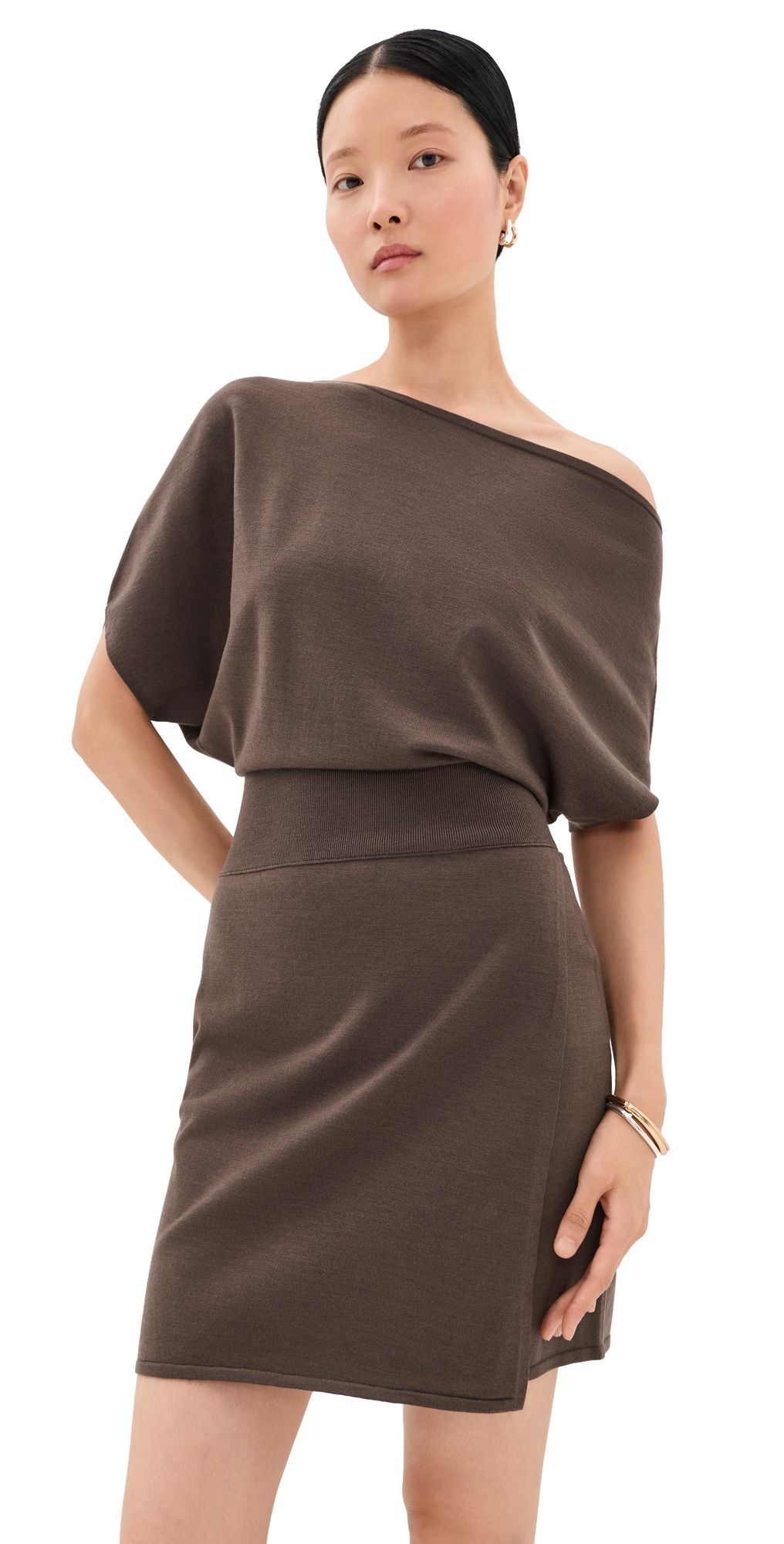 SIMKHAI Shania Mini Dress Chocolate M