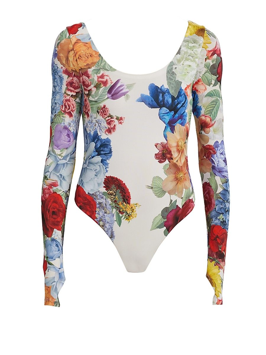 Women's Rhys Ballet Bodysuit - Garden Brunch Off White - Size Large