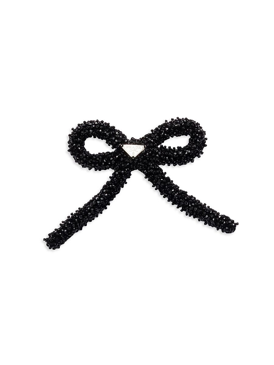 Women's Hair Clip with Crystals - Black