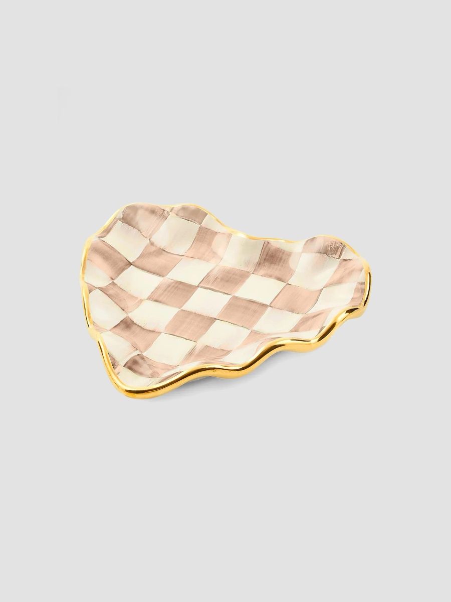 MacKenzie-Childs Mocha Check Ceramic Dish